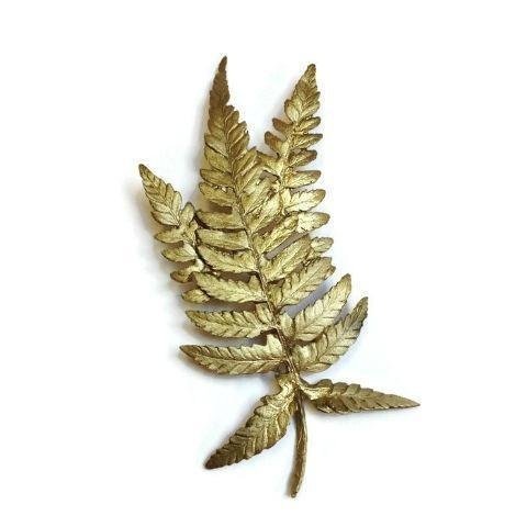 bronze patina three leaf fern pin brooch
