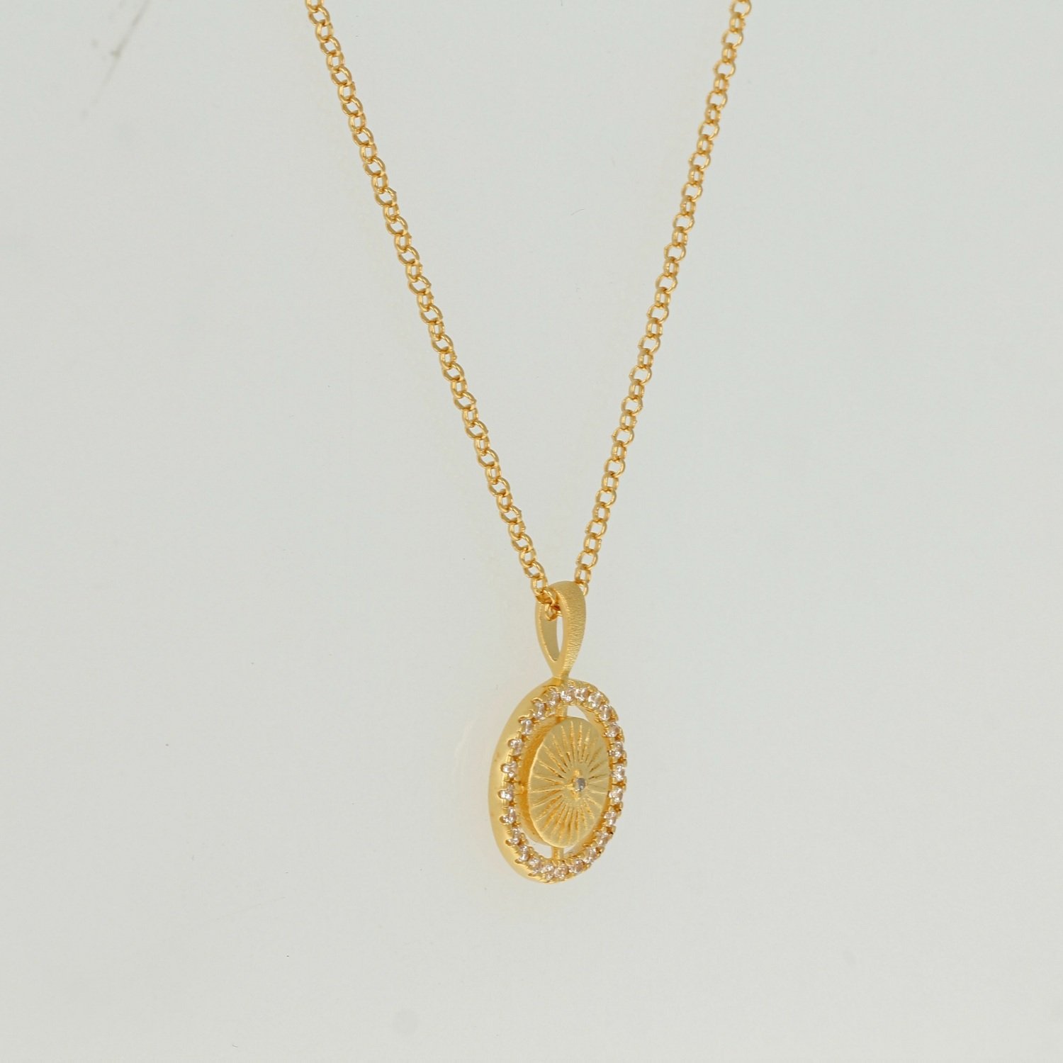 sterling silver 24k gold plated cubic zirconia cz sun solira necklace pendant