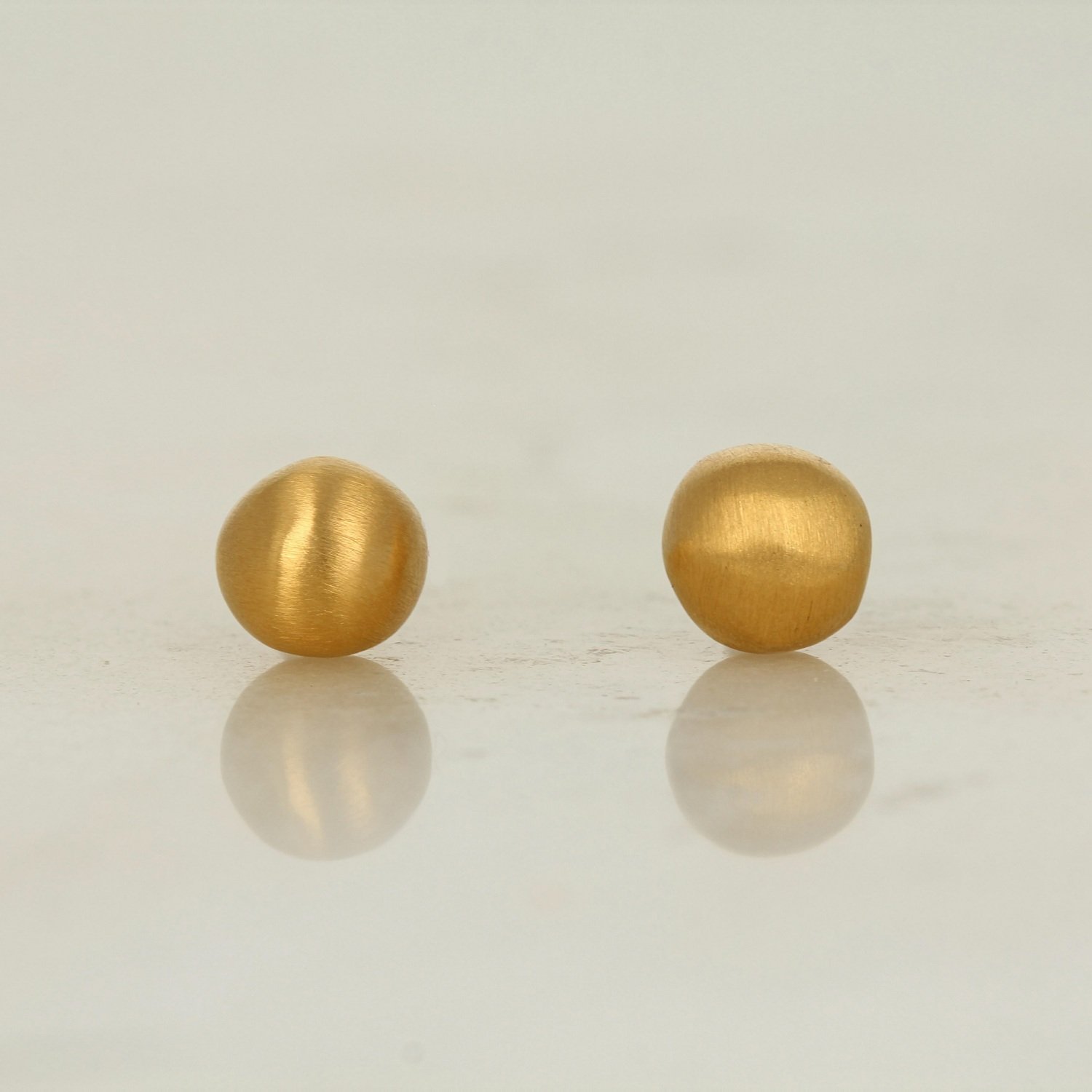 sterling silver gold vermeil brushed textured finish ball stud earrings