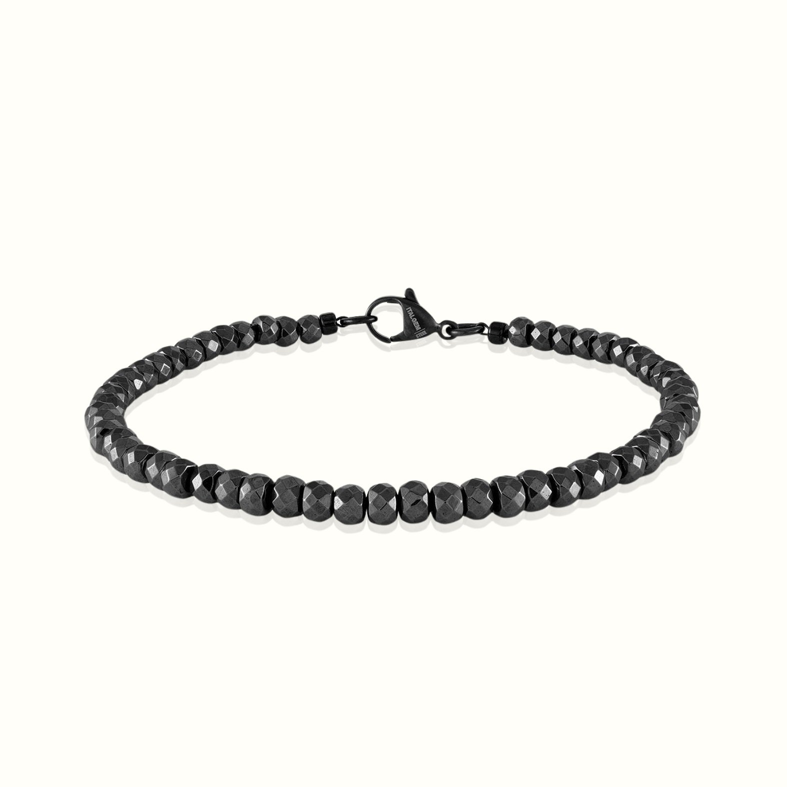 black spinel bead men's bracelet