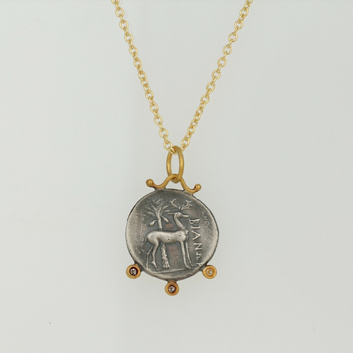oxidized sterling silver 24k yellow gold diamond bee pendant necklace
