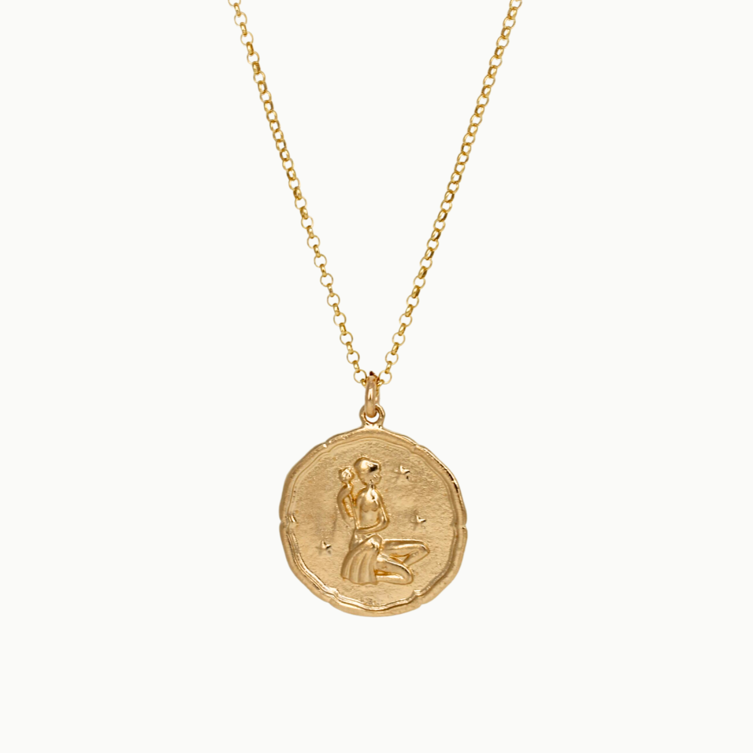 sterling silver vermeil virgo zodiac pendant necklace astrology