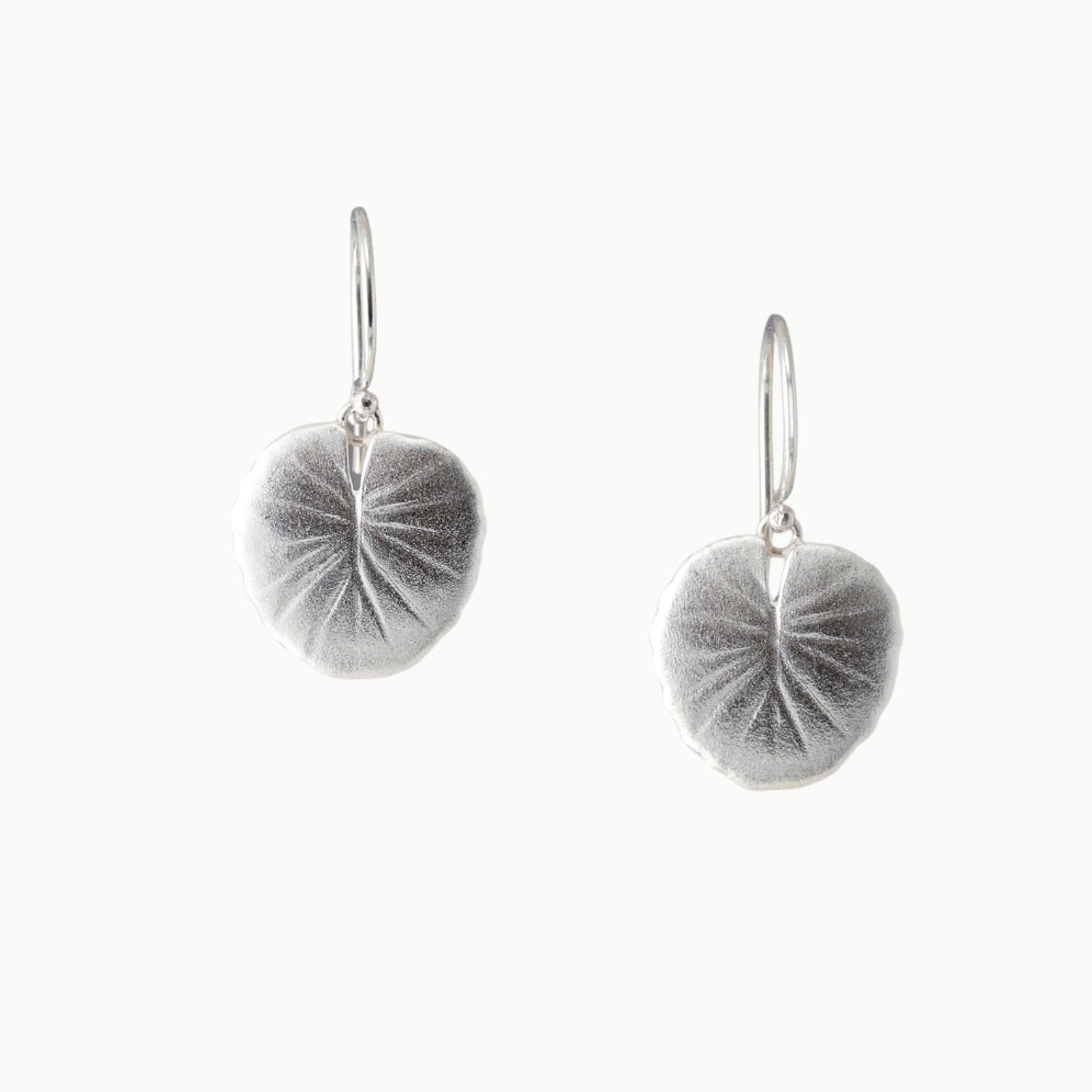 sterling silver lily pad drop dangle earrings