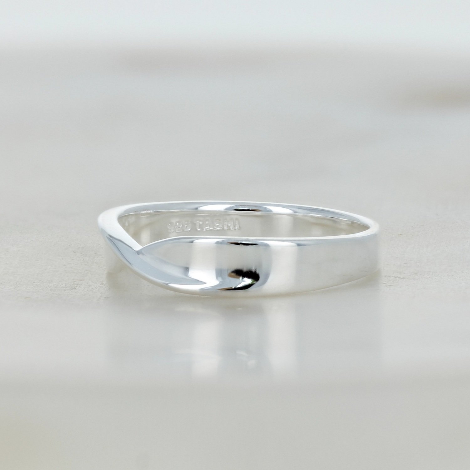 sterling silver twist wedding band ring