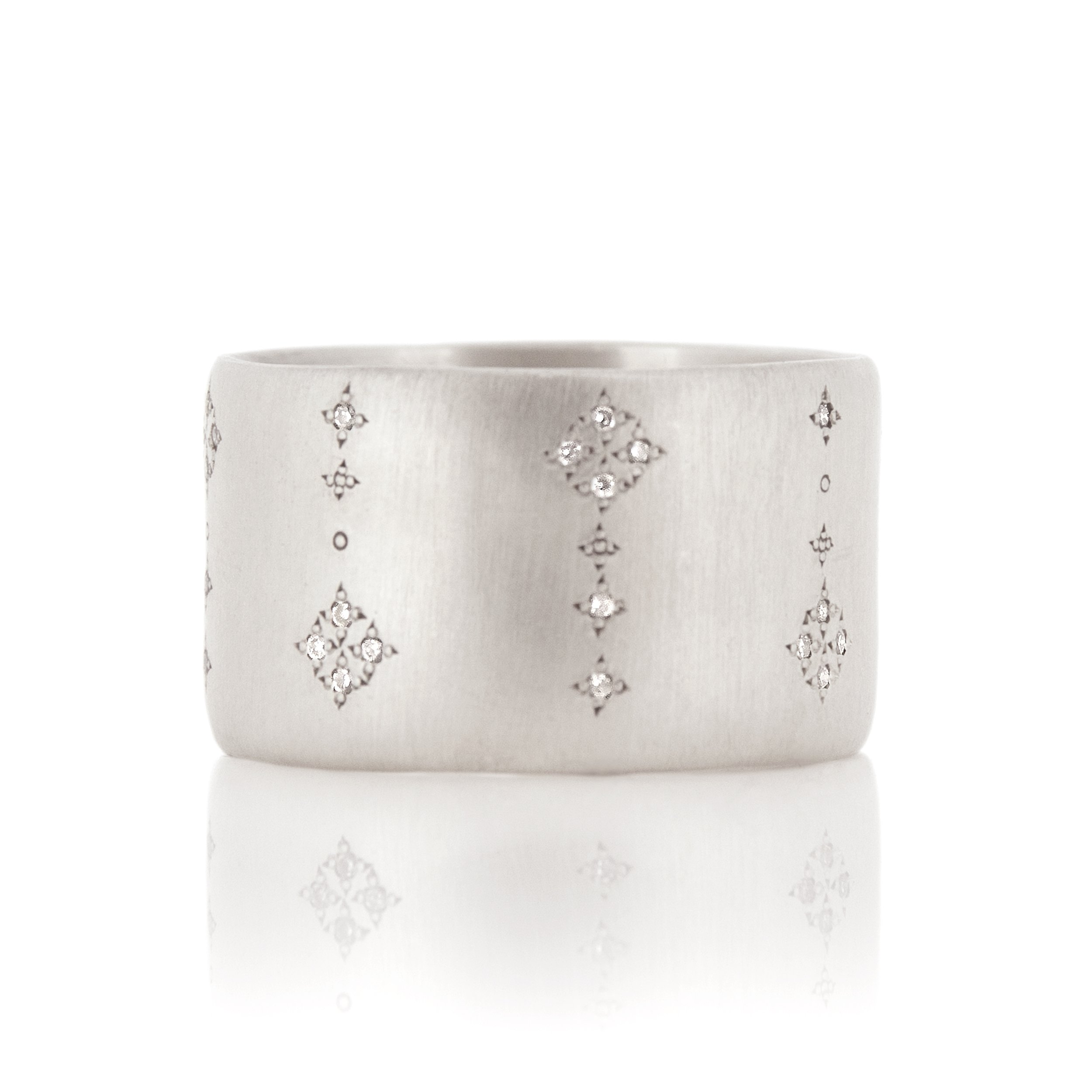 sterling silver wide diamond star shooting star band adel chefridi new york