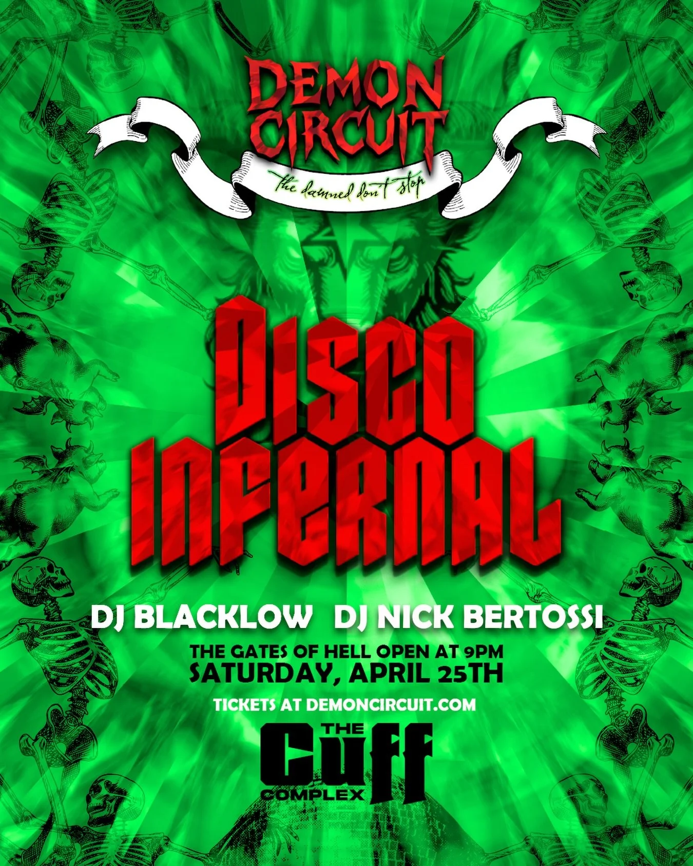 Ash, ass, &amp; afterlife. A soul-shaking disco in Hell. Where mirrorballs drip fire, the damned dance forever, &amp; desire burns hotter than the pit.
Tickets on sale March 5th at DemonCircuit.com [link in bio]

Subscribe to our Newsletter on DemonC