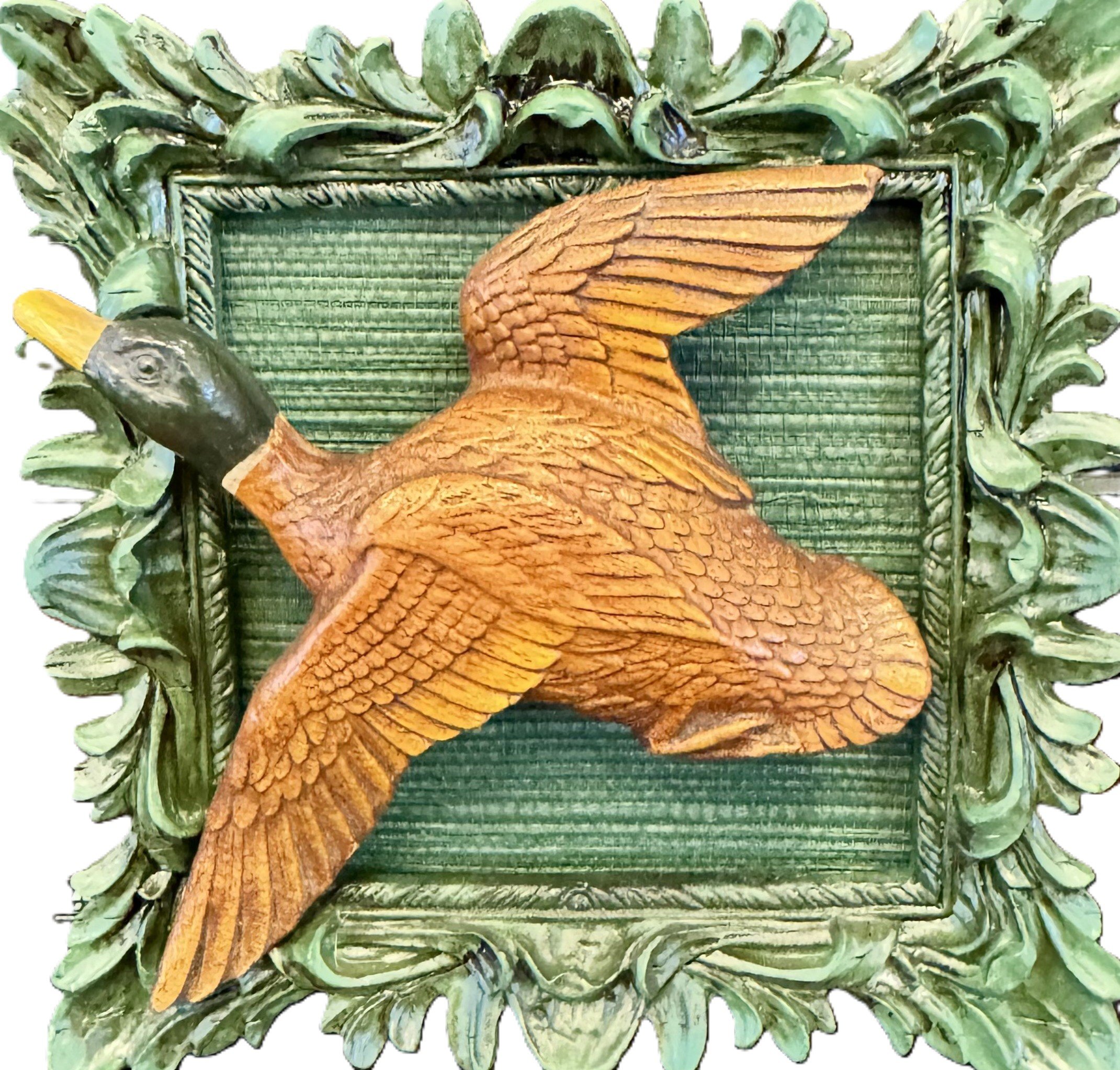 Flying Duck in Green, $65