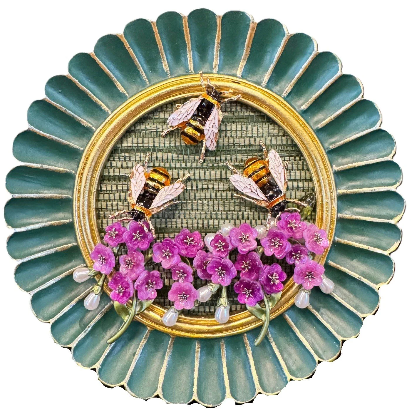 Bees on Purple Flowers, $65