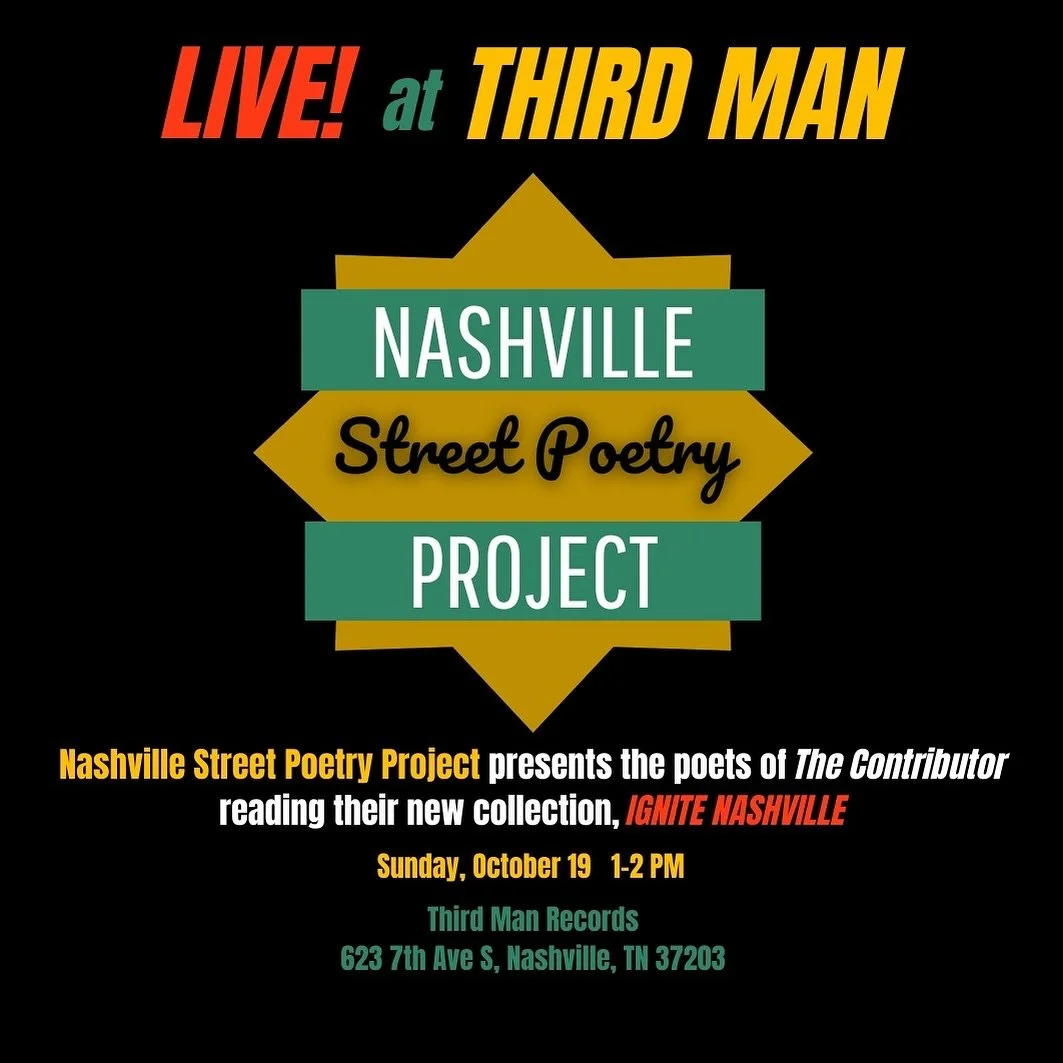 Third Man Books is excited to welcome the Nashville Street Poetry Project this Sunday 1pm for a FREE reading in the record store. Come hear excellent words from excellent poets for an excellent cause! 

&ldquo;#TheNashvilleStreetPoetryProject is a co