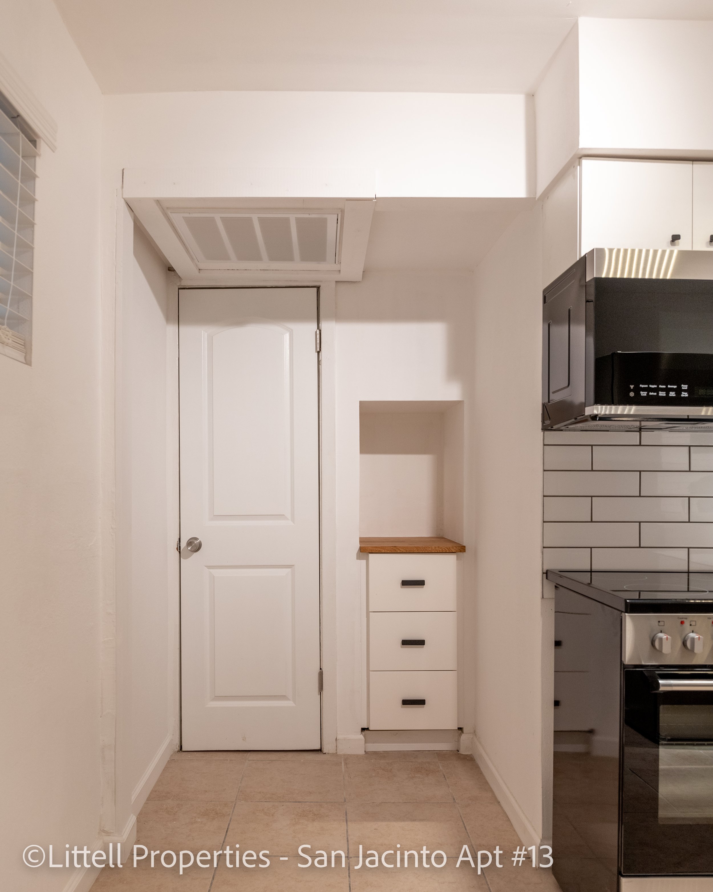  View of pantry and small storage area  