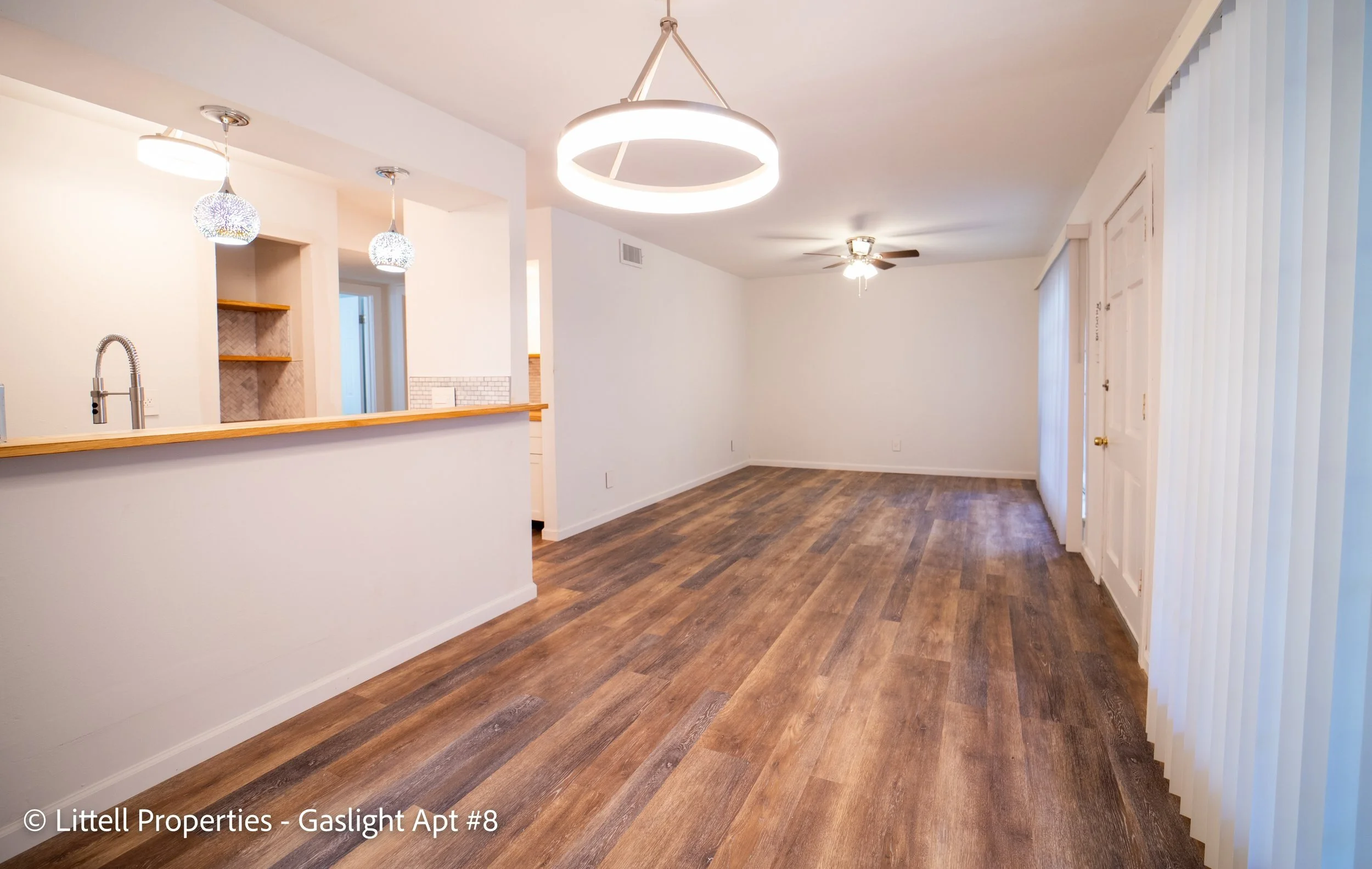  Welcome to Gaslight Square #8, the spacious and well lit living area and dining area is a perfect place to call home.  
