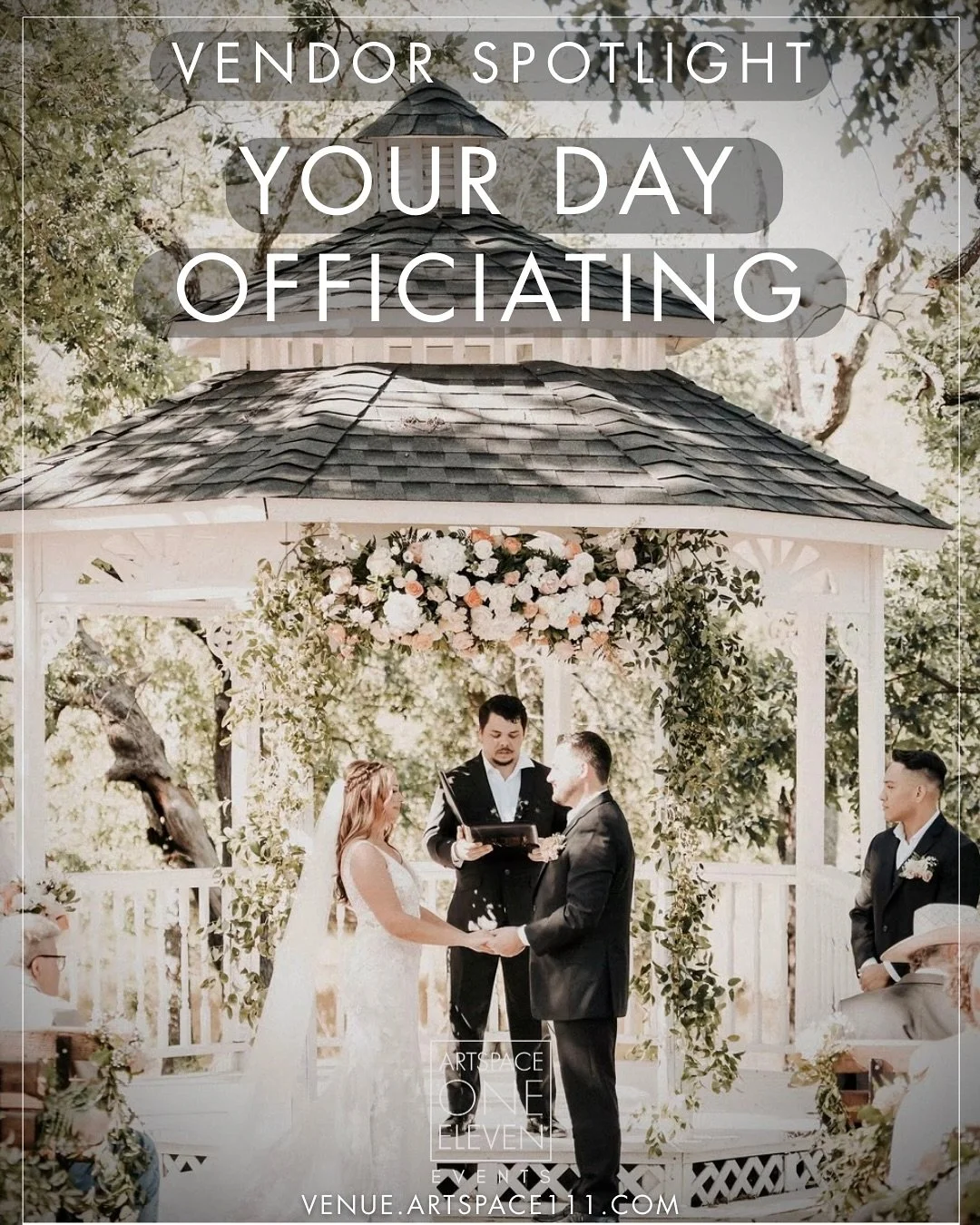 Every wedding celebration begins with a beautiful ceremony, that&rsquo;s why we love working with Your Day Officiating! Their &lsquo;love without boundaries&rsquo; philosophy welcomes couples from all walks of life, and makes every &ldquo;I do&rdquo;