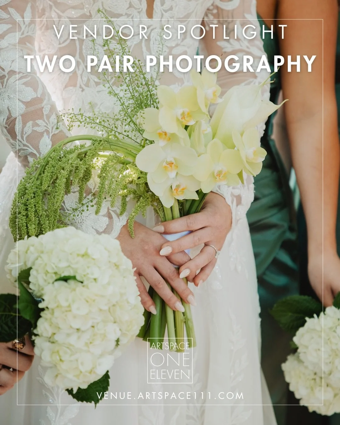 Spotlight on one of our longtime favorites! 

We truly love working with @twopairphoto They have captured some of the most beautiful celebrations here at Artspace111. Their artistry, professionalism, and eye for detail really makes every couple feel 
