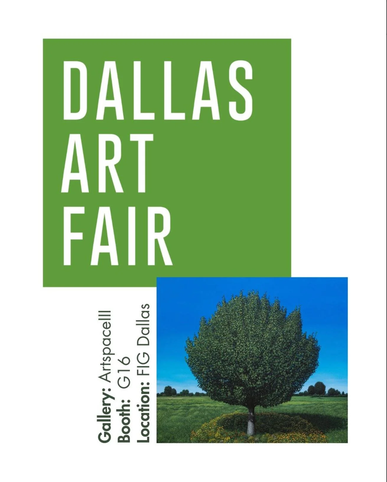 Artspace111 is participating in this year's @dallasartfair ! Come see our curated collection of Artspace111 artists in booth G-16. 

Pat Gabriel
Summer Tree, 2024
oil on canvas
42 x 46&rdquo;
DM for more information.

Fair Dates: 
Friday, April 17: 1