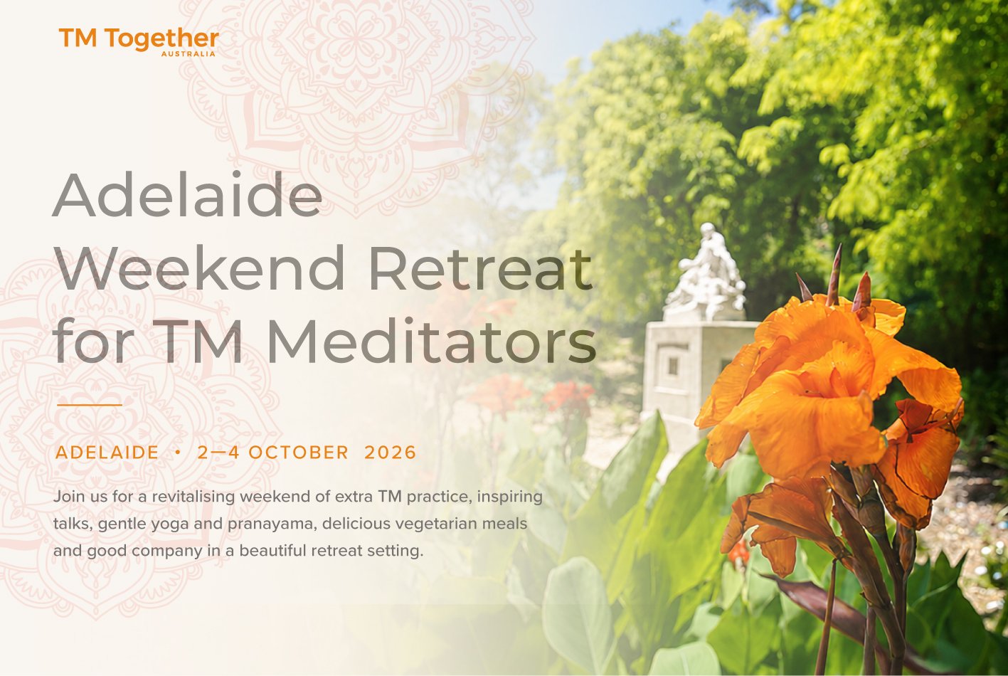 Adelaide Weekend Retreat for TM Meditators - 2nd to 4th October 2026