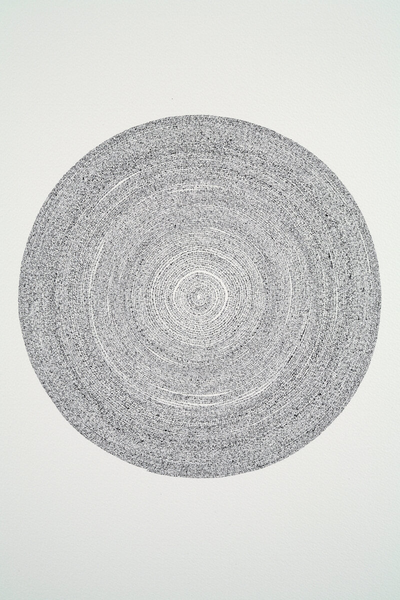 in a day it takes.
pen and ink on paper.
how many consecutive numbers, starting with “1,” can you write in 24 hours?