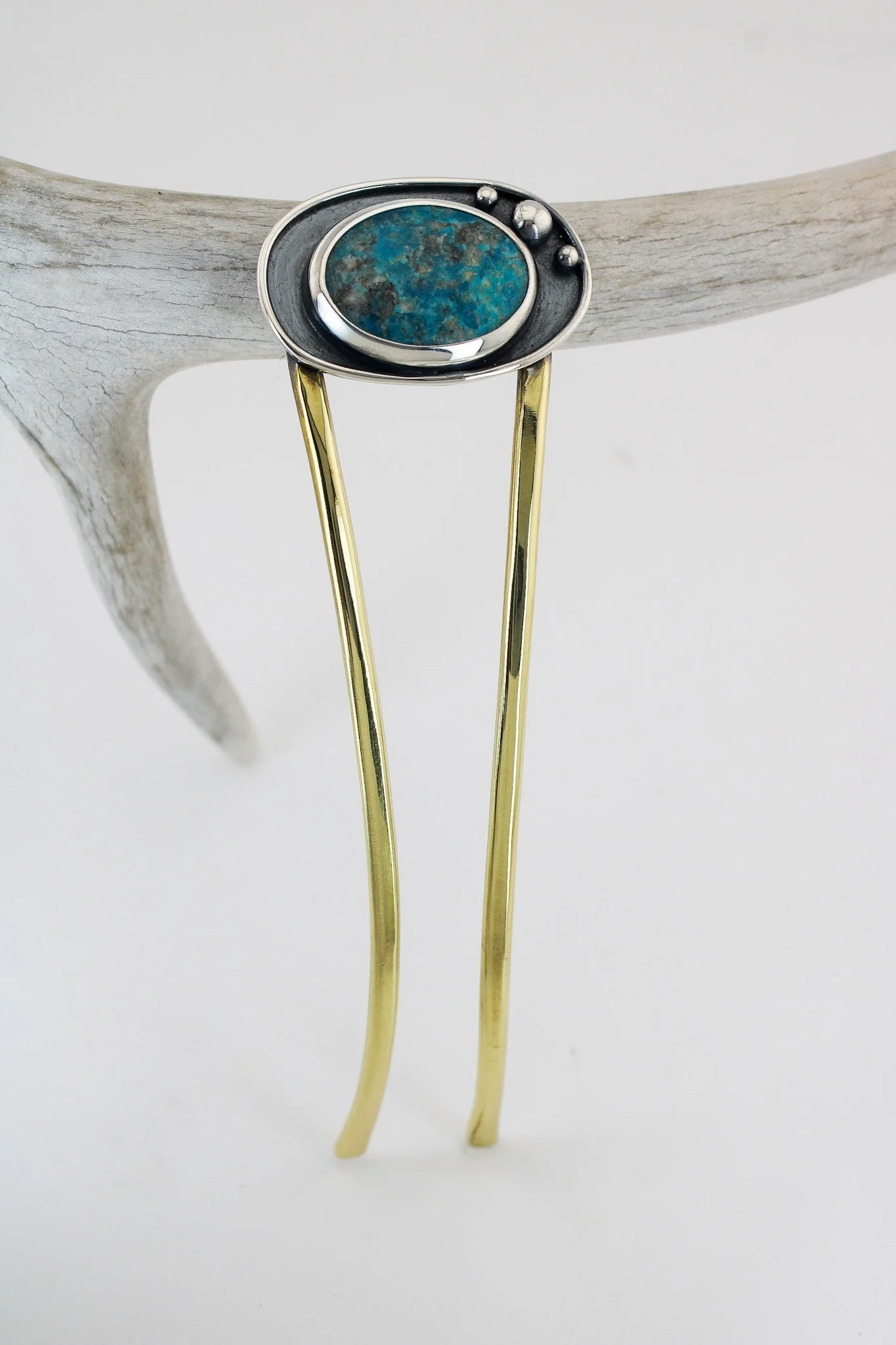 Sterling Silver Turquoise French Hair Fork