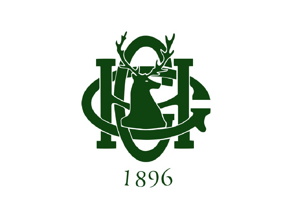 Green logo featuring a deer head with antlers, encircled by the letter H, and the year 1896 below.