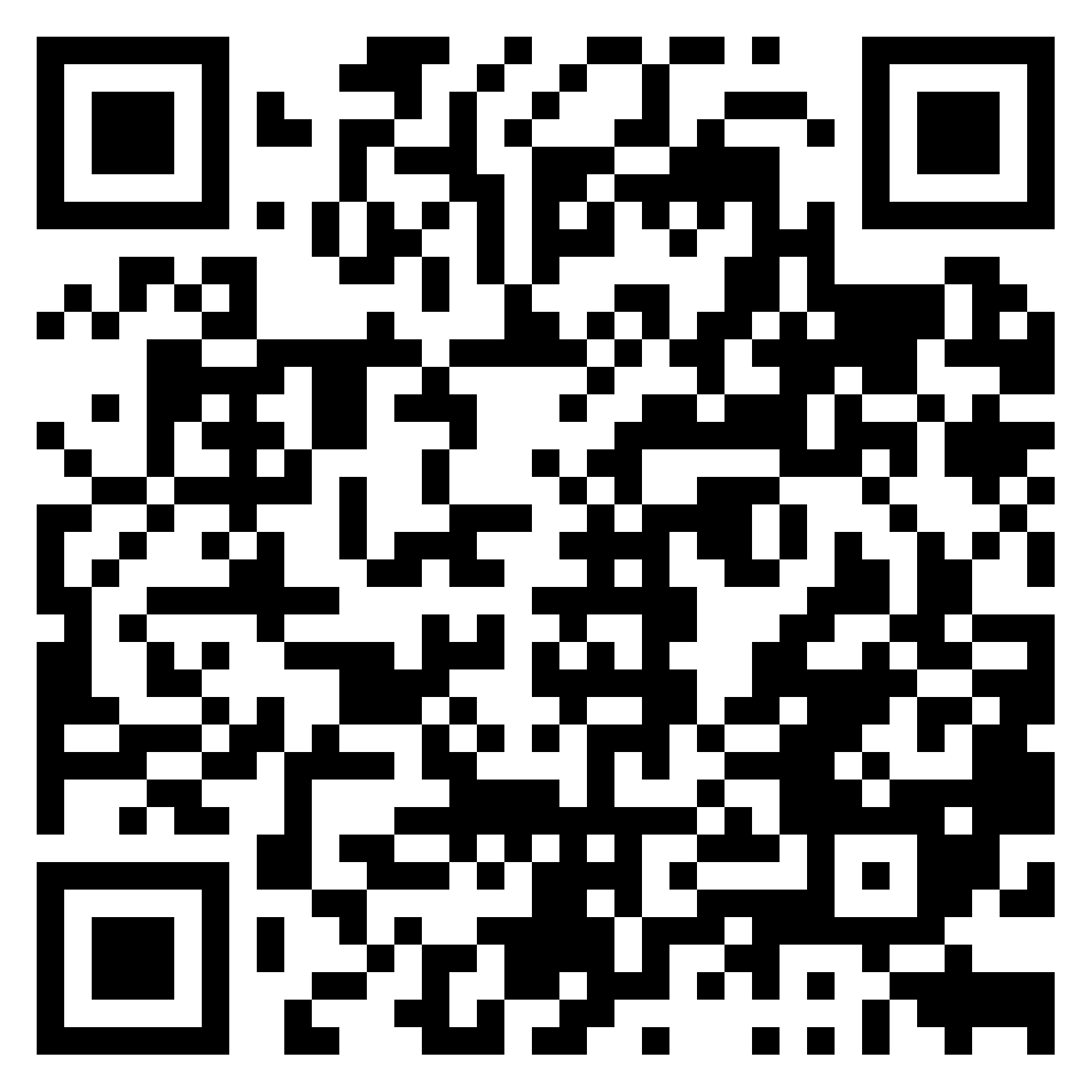 Un codice QR in bianco e nero.