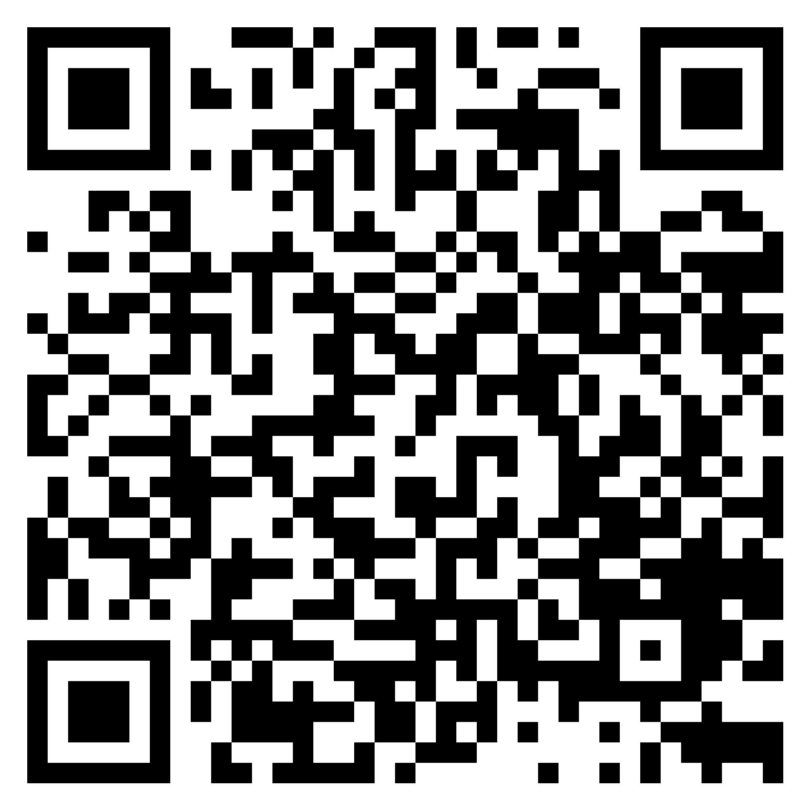 Un codice QR in bianco e nero.
