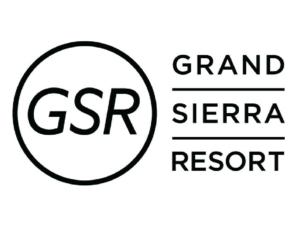 GSR logo next to the text Grand Sierra Sierra Resort in black font.