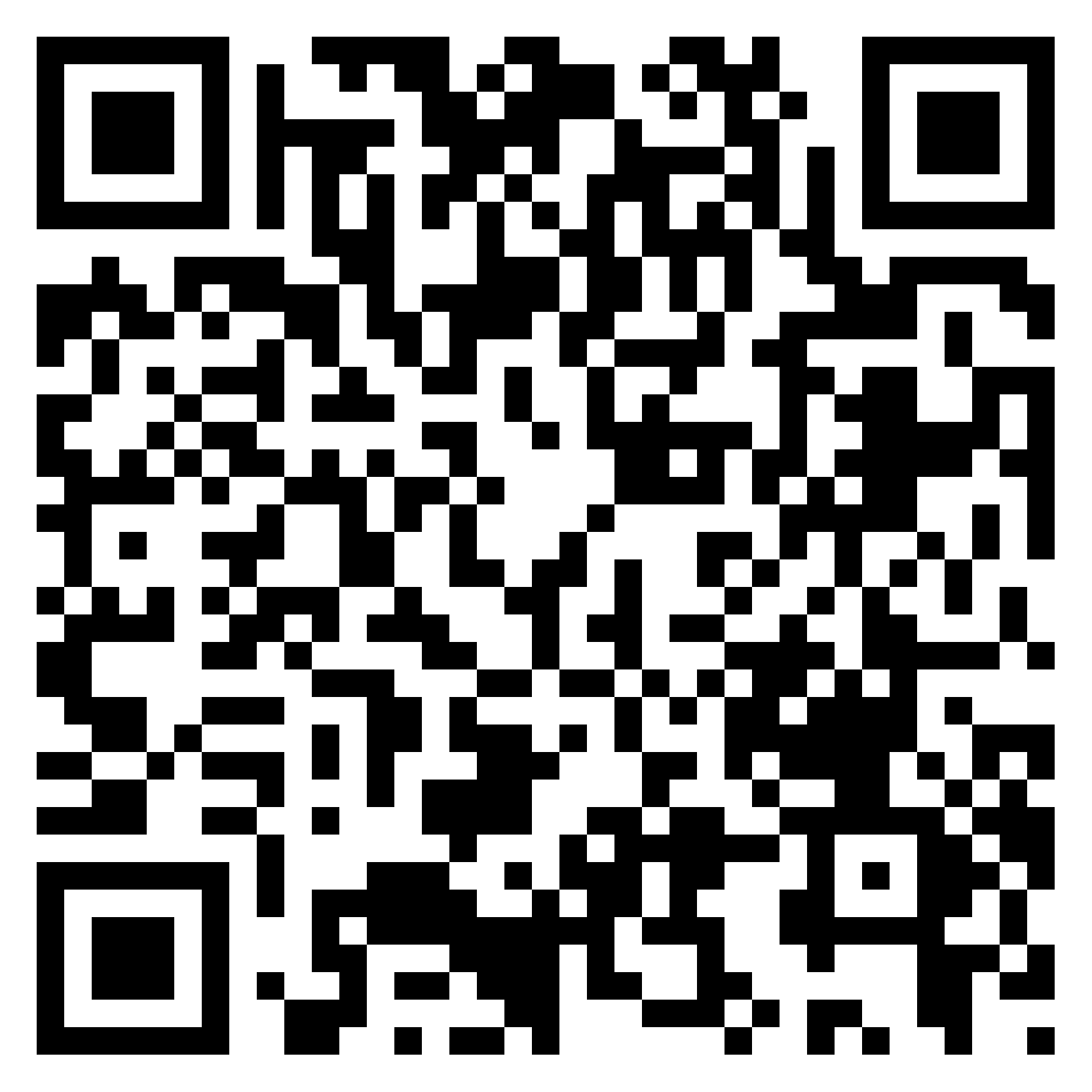 Codice QR in bianco e nero.