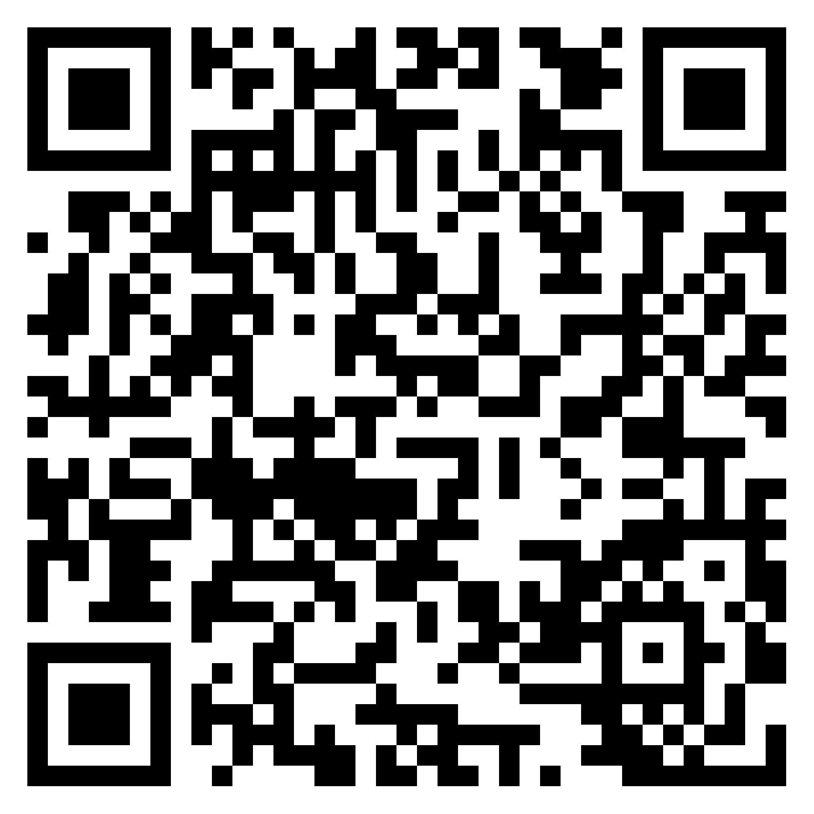 Un codice QR in bianco e nero.