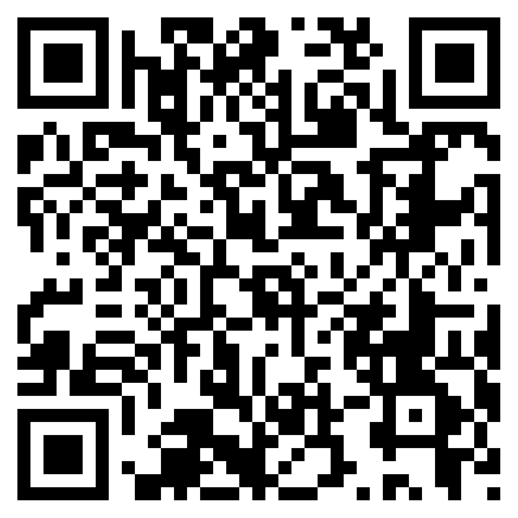 Codice QR in bianco e nero.