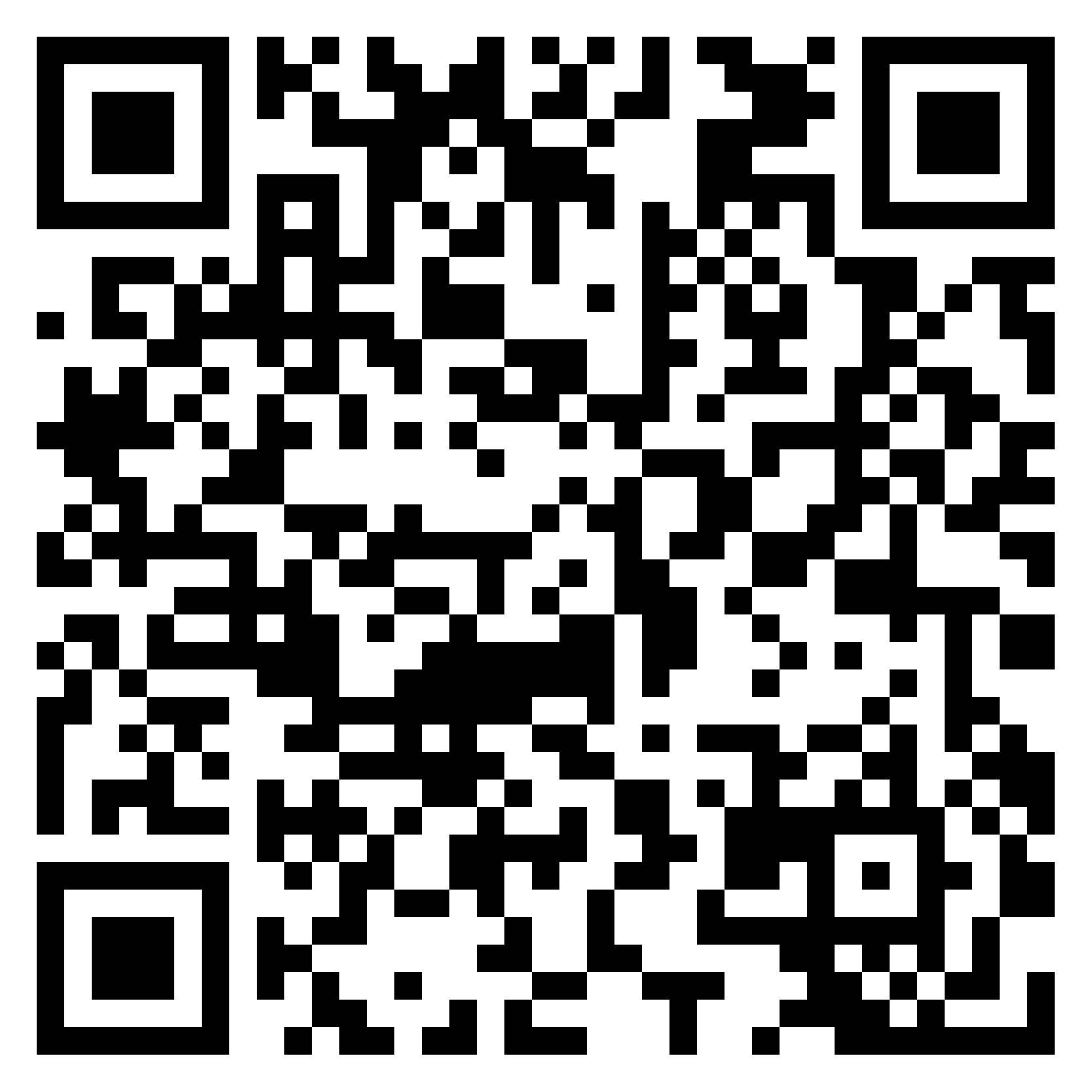 Un codice QR in bianco e nero.