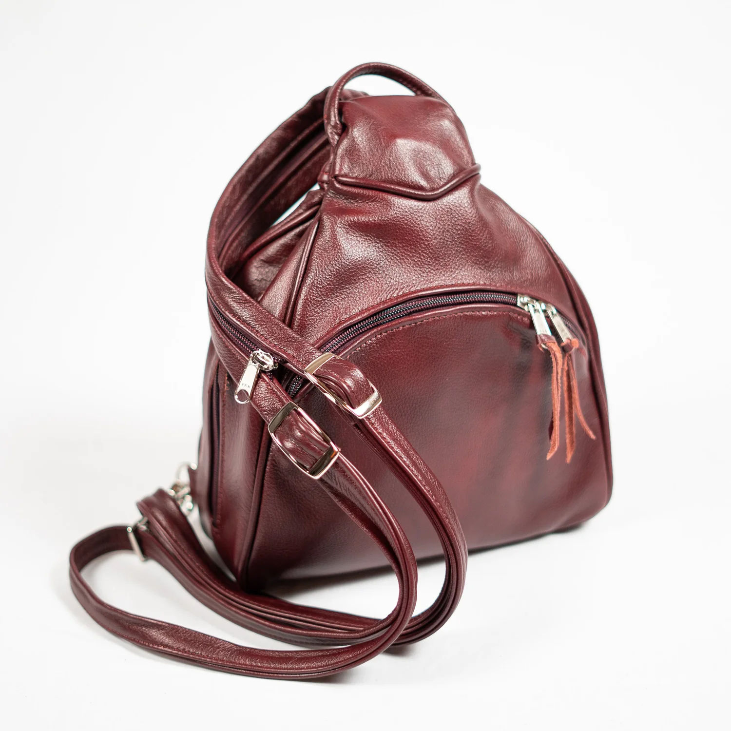 Mackage Leather Croydon Backpack Bag Purse Burgund BURGUNDY LEATHER BACKPACK - tuiggi Milano main image 2