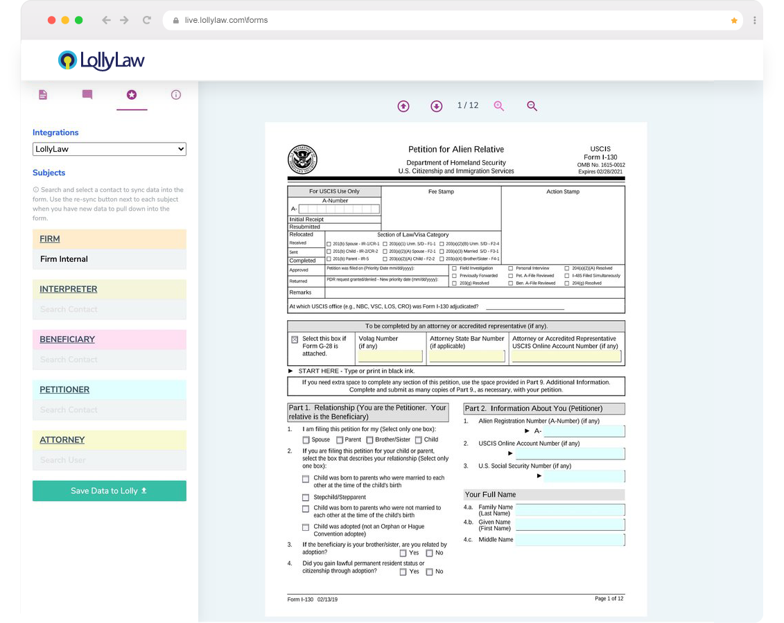 Immigration Form Filling | LollyLaw
