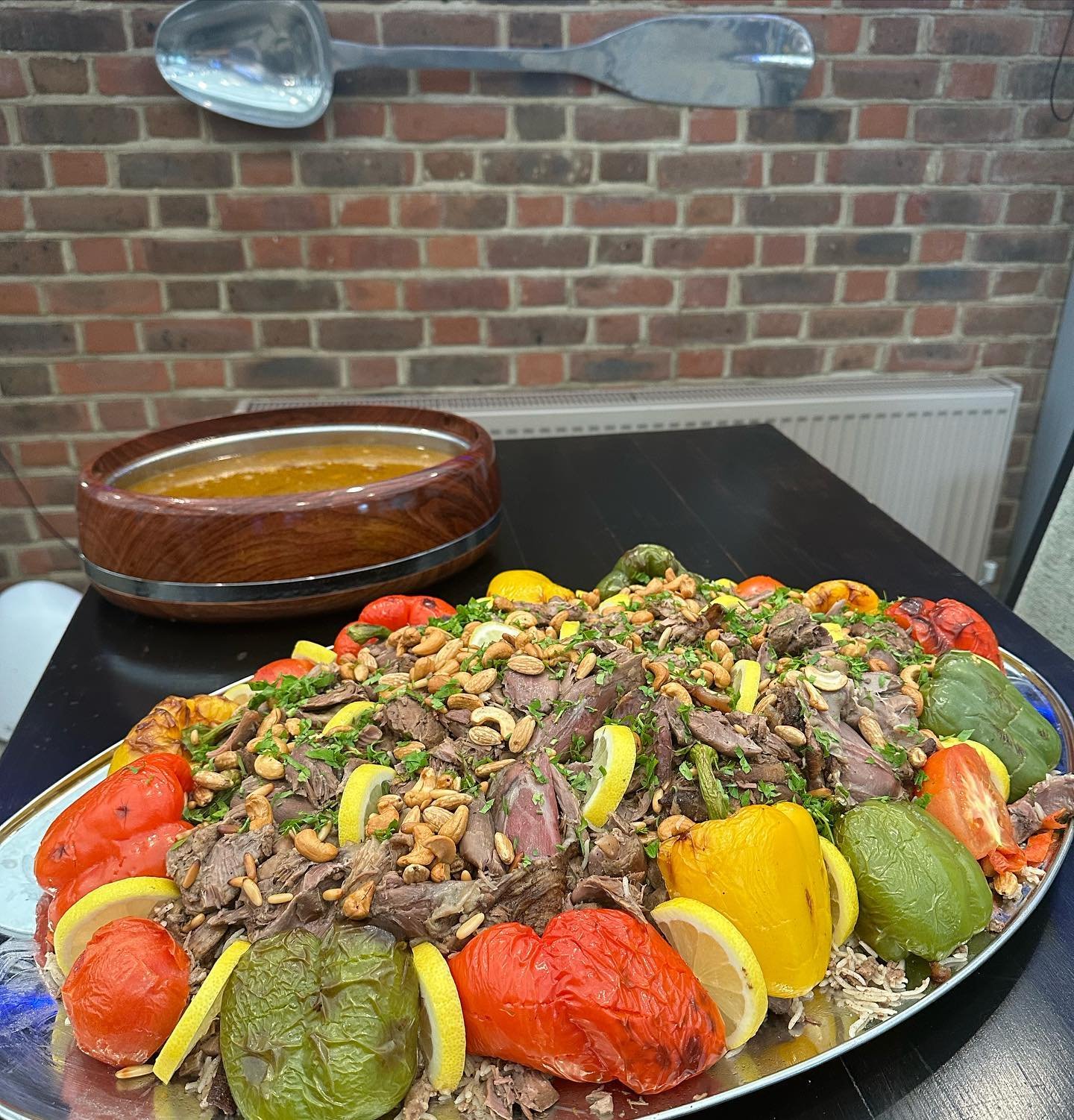 Lucky customer today, ordered a succulent boneless lamb stew cooked with lamb rice, topped with roasted almonds, cashew, pistachios and pine kernels&hellip; a reduced lamb gravy&hellip; yum!

*
*
*

#food #foodporn #wedding #instafood #foodie #London