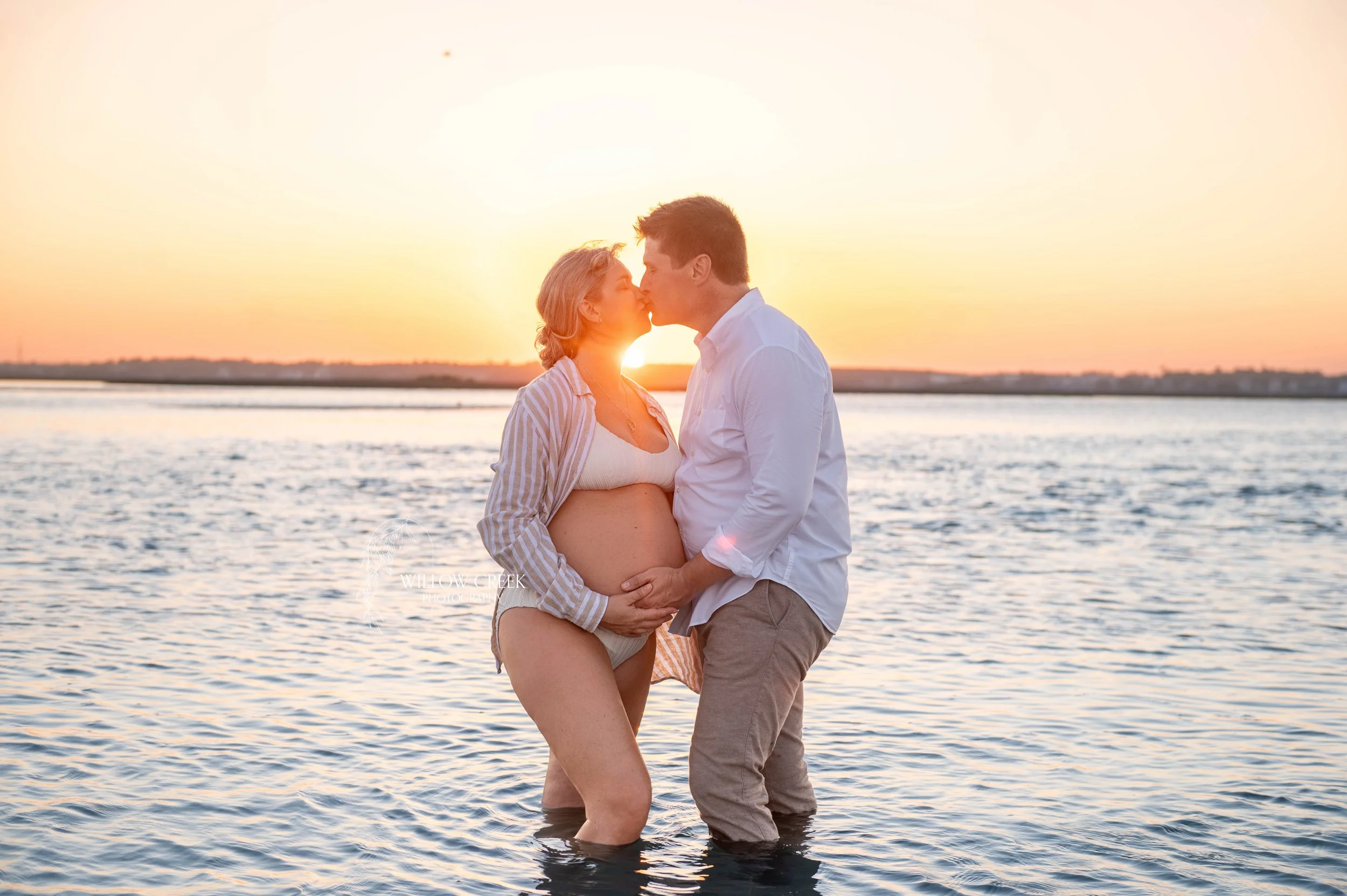 Maternity detail photographed during an outdoor maternity session on Lea Island, NC