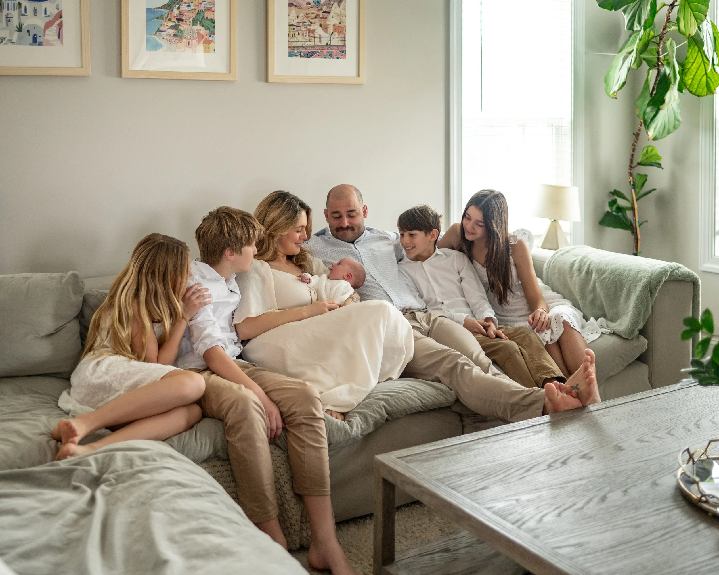 In-home newborn session with family in Jacksonville, NC