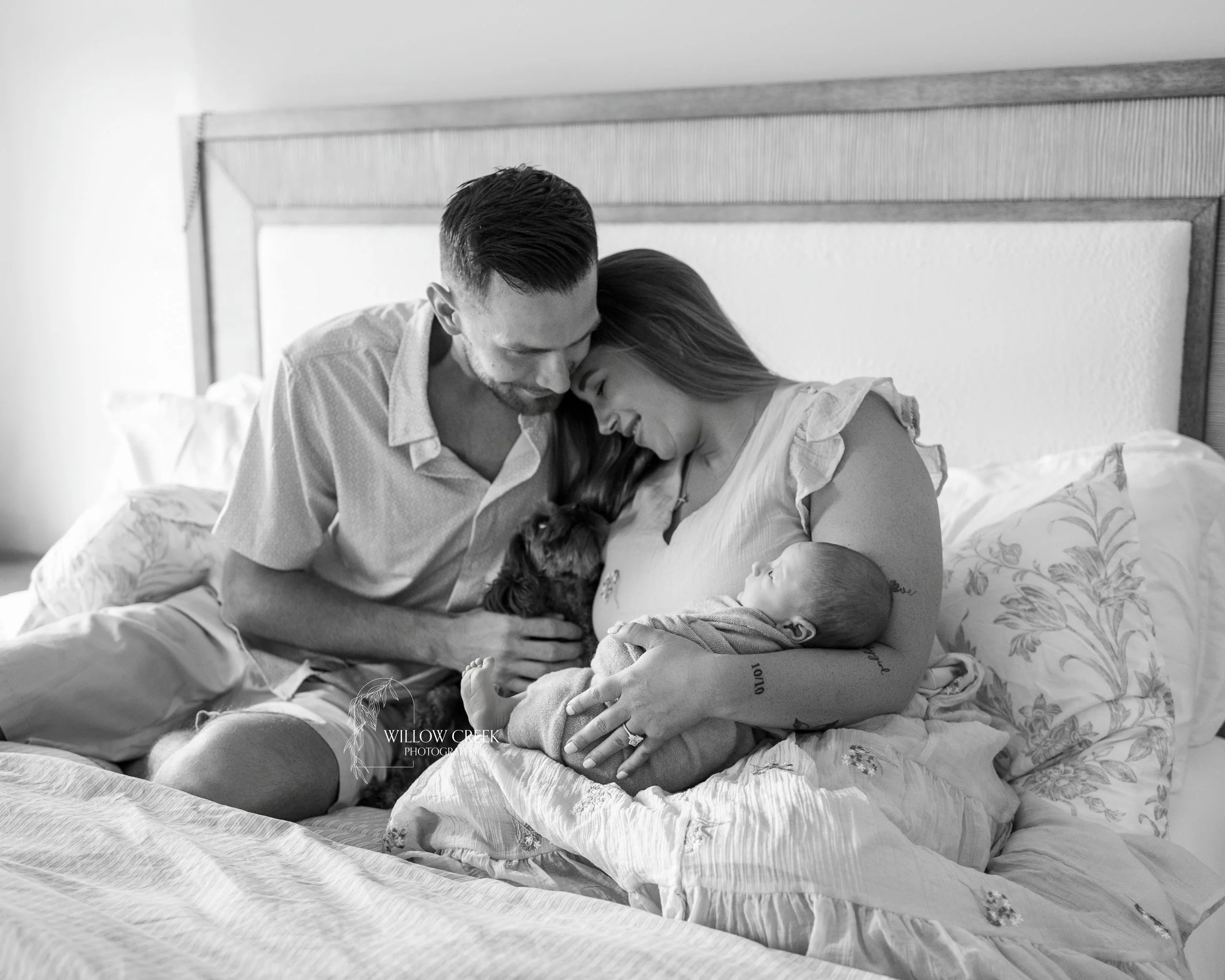 family in home newborn session