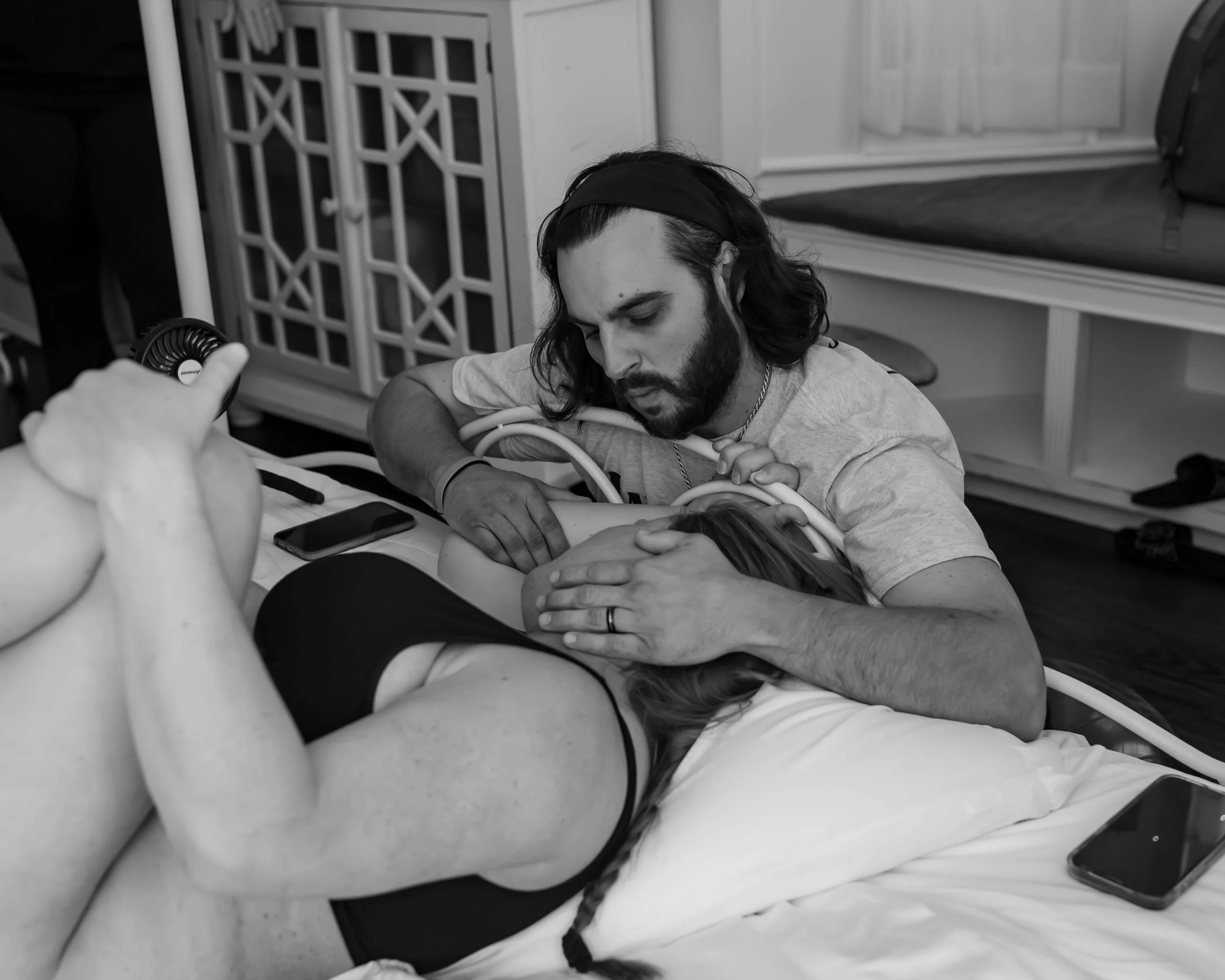 Jacksonville NC birth center birth photographed by Willow Creek Photography