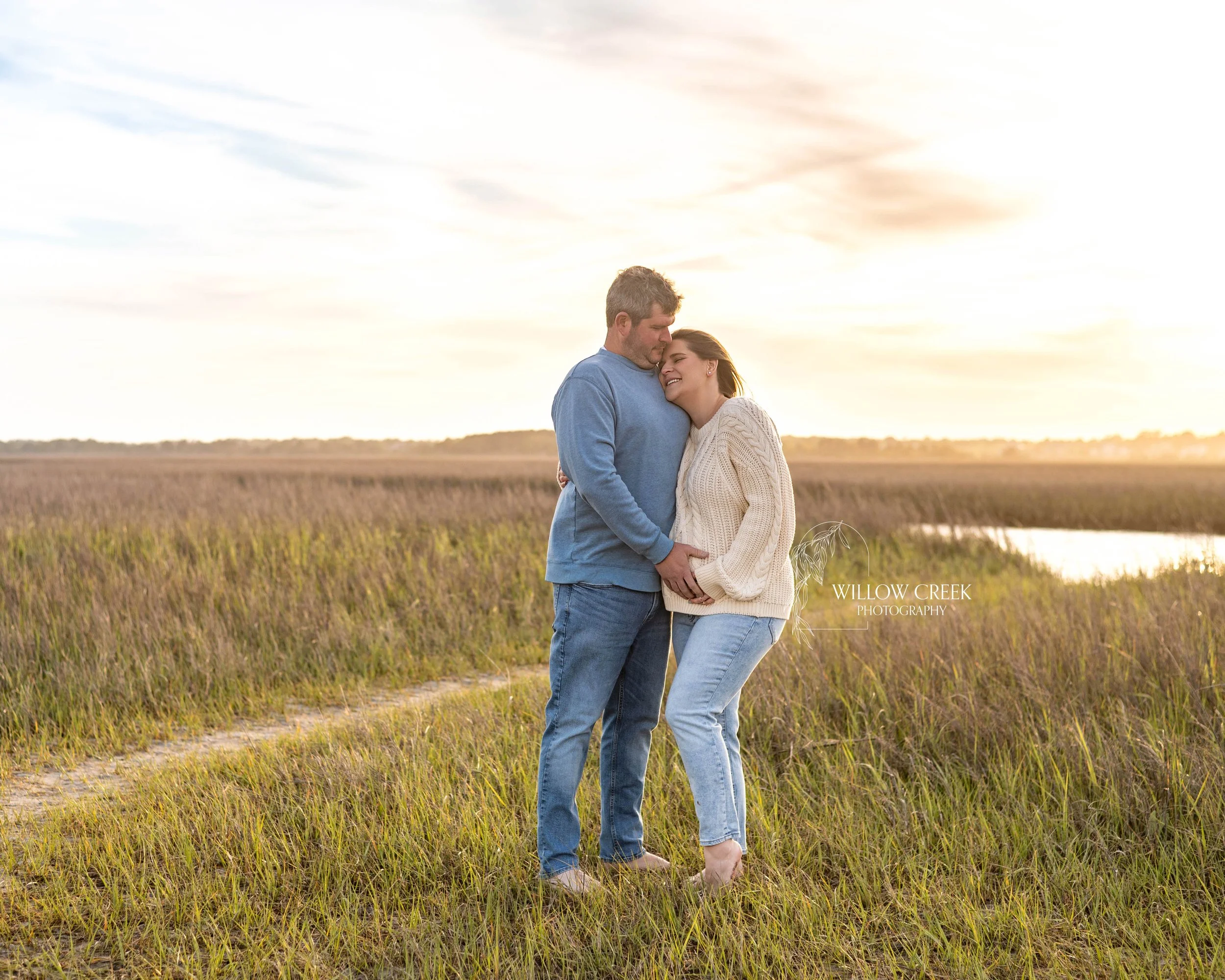Outdoor maternity session with partner Wrightsville Beach, NC