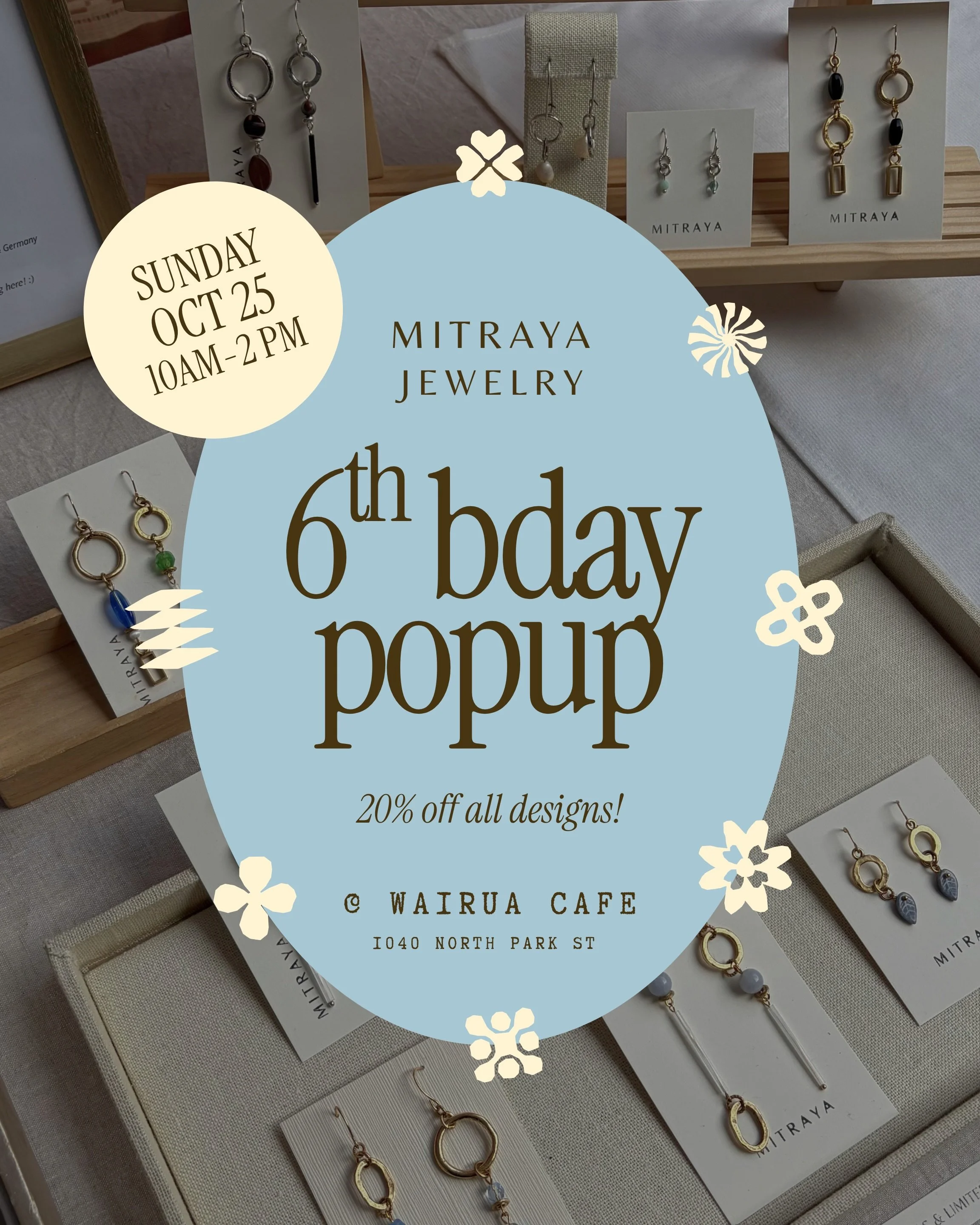 YOU&rsquo;RE INVITED!🌟 Mitraya turns 6 this month and I&rsquo;d love to celebrate with you!!🎈😊 I&rsquo;ll be popping up at the lovely @WairuaCafe in Fernwood (1040 N. Park St📍) from 10AM-2PM on Sunday, Oct 25th!🍵

Come hang out with a friend, en