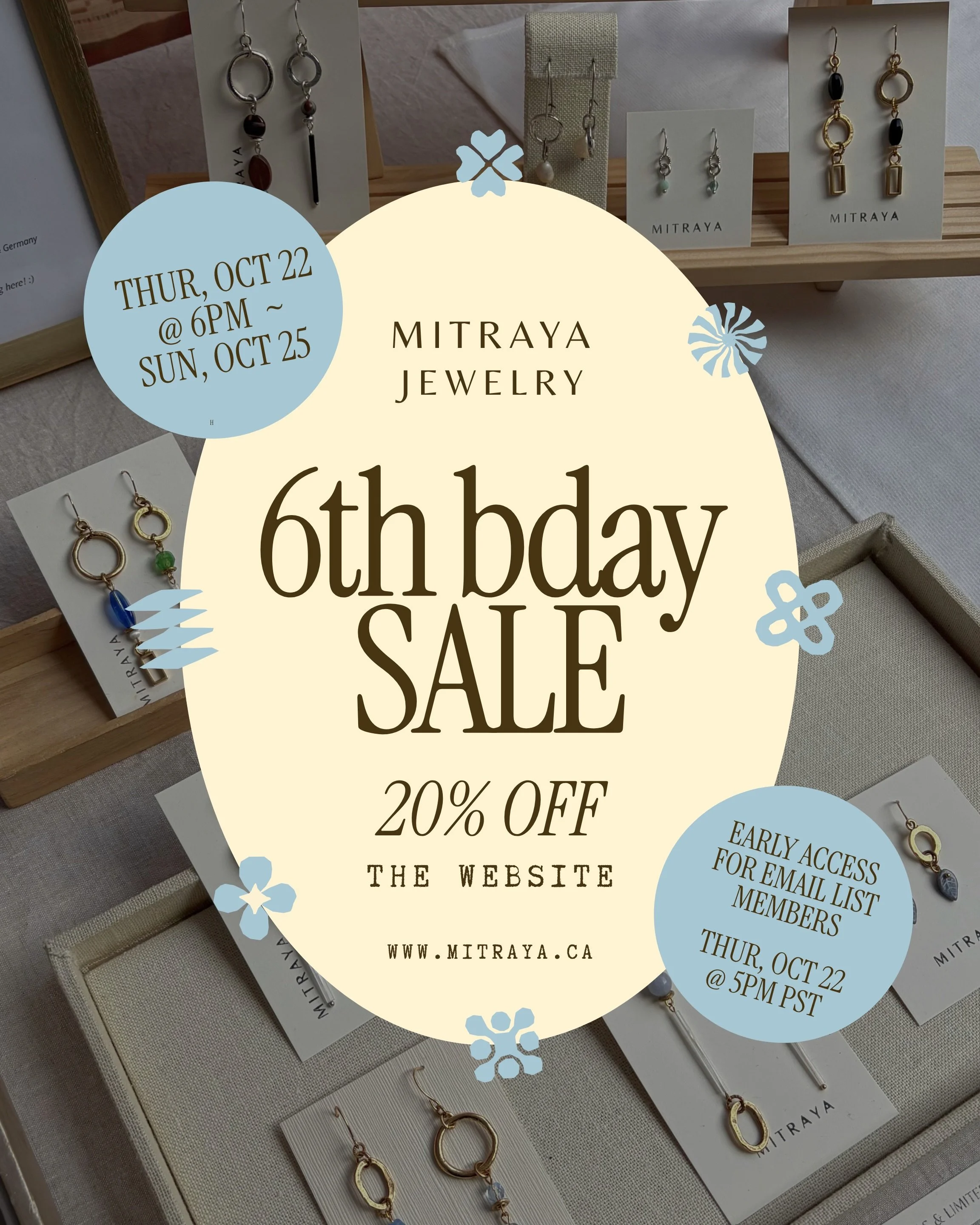 Mitraya Jewelry turns 6!!🥳🎂🎈I will be celebrating with my ONLINE community with a BDAY 20% OFF SALE starting Thursday, Oct 22nd @ 6PM PST! Everything on the website will be 20% off (I will be adding more styles to the website for it too!) This is 