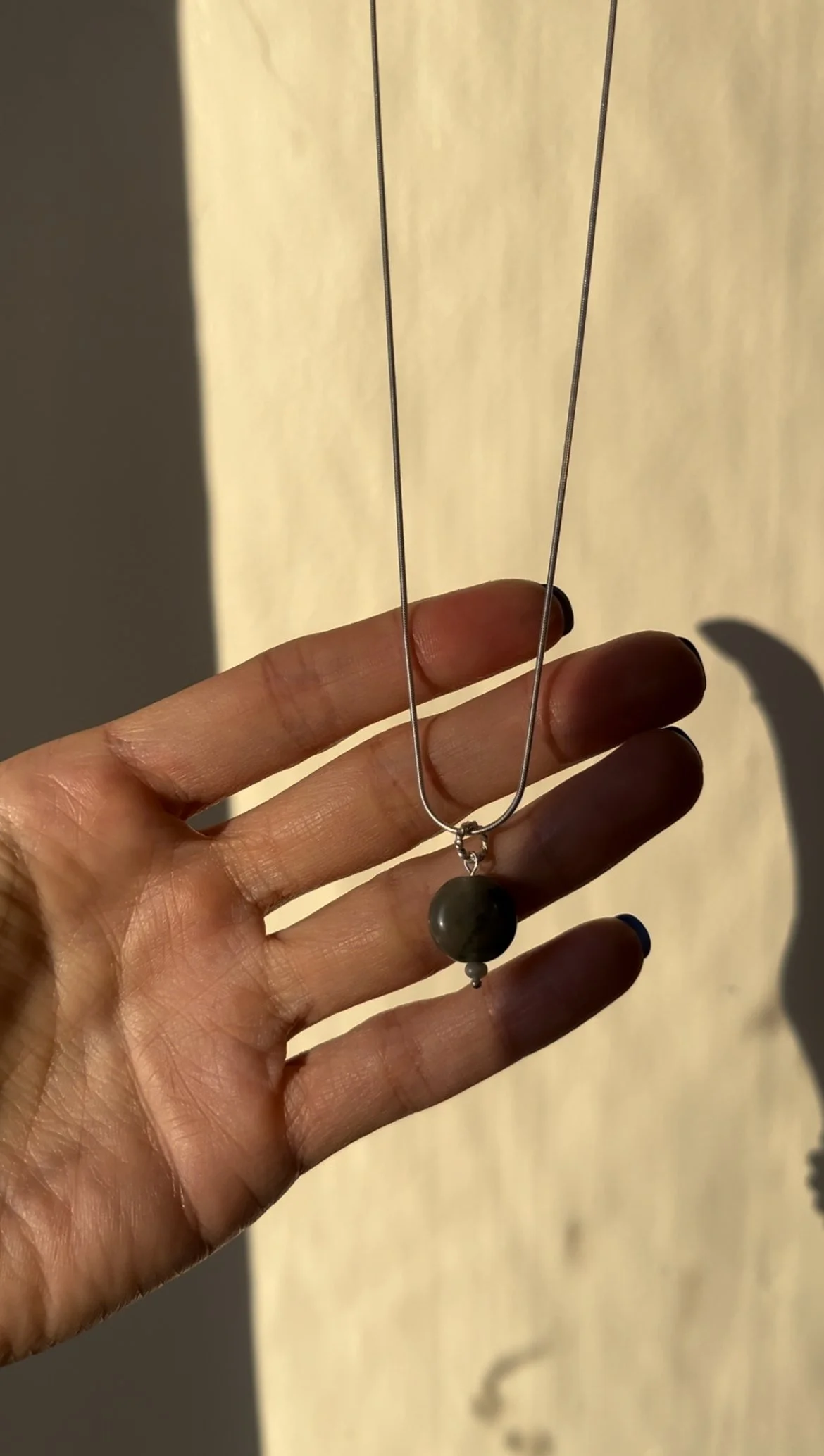 Green stone necklace for Caytlin