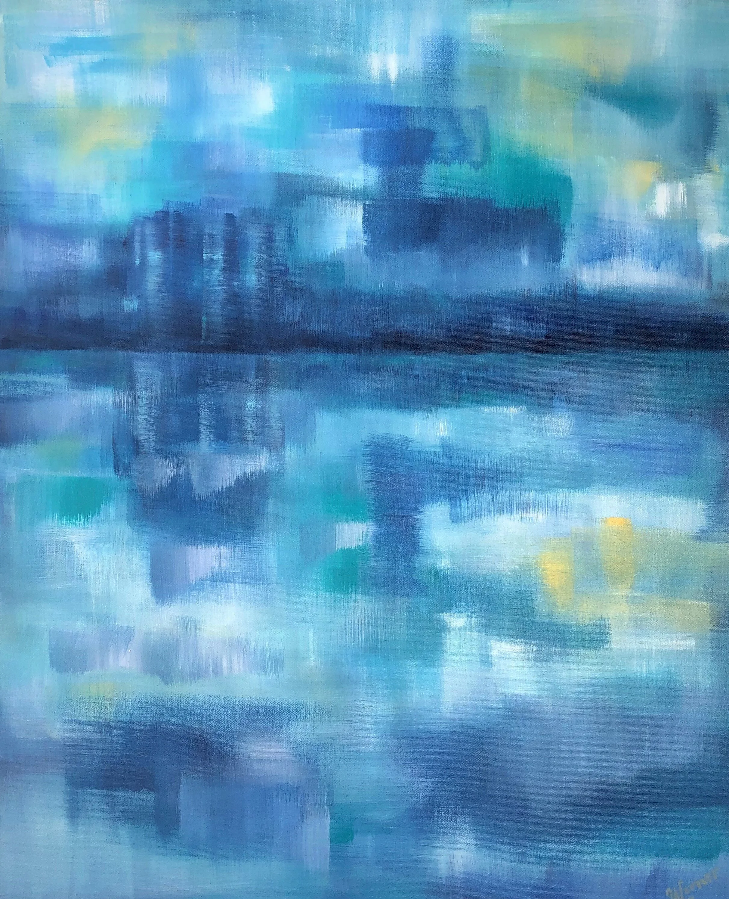 Green City Shimmer - 30x24