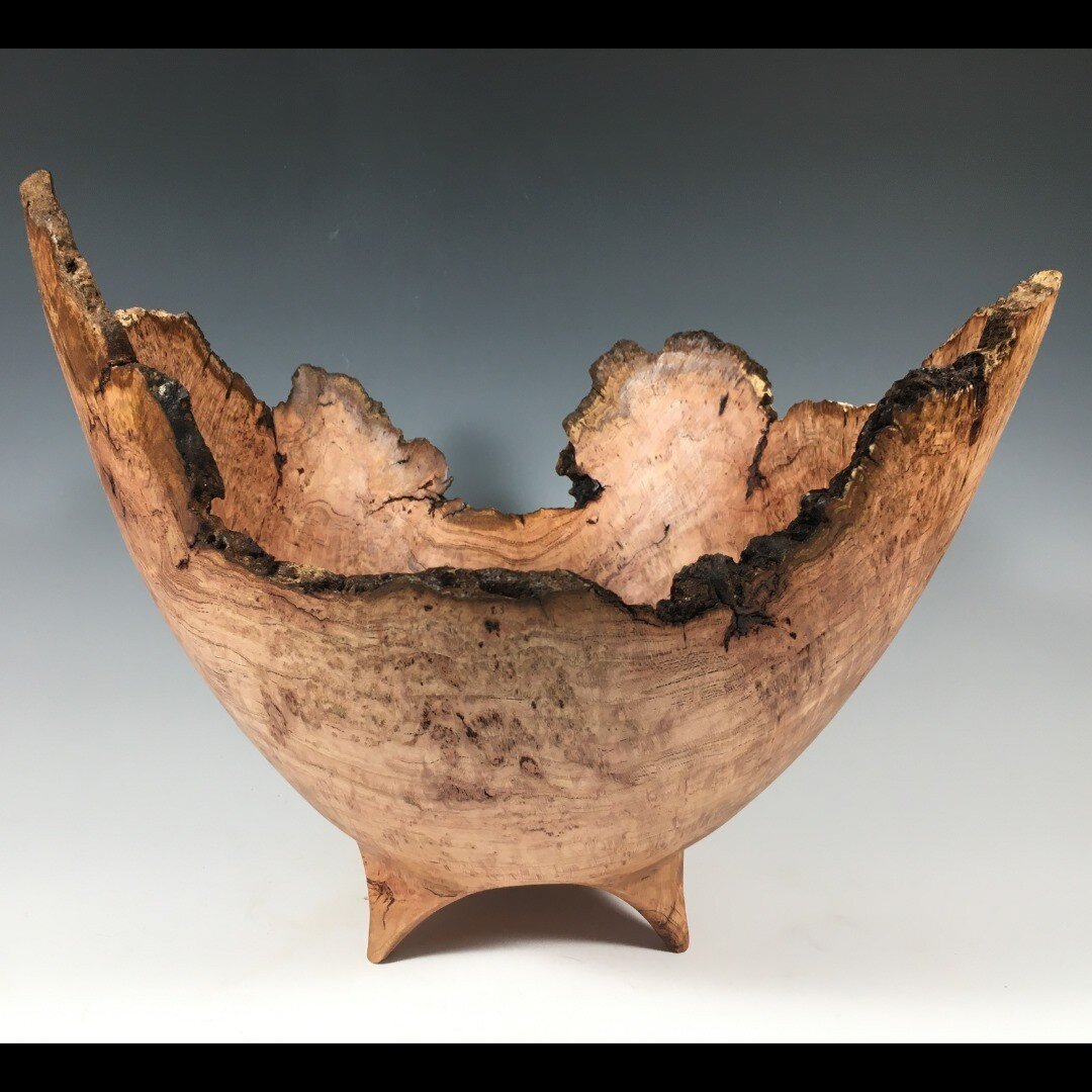 Cherry Burl Natural Edge
8 1/2&quot; high by 11&quot; wide
https://www.stevenoggle.com/store/cherry-burl-natural-edge

Natural Edge bowls are created when one incorporates the natural contour of the tree's trunk into the rim of the piece, with or wit