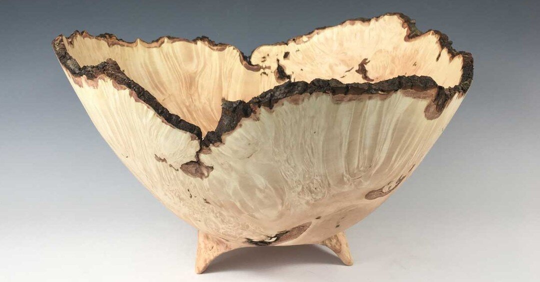 Natural edge bowls are created when one incorporates the natural contour of the tree&rsquo;s trunk into the rim of the piece, with or without the bark attached. Most of these bowls are turned to a wall thickness around &frac14; of an inch. They gener