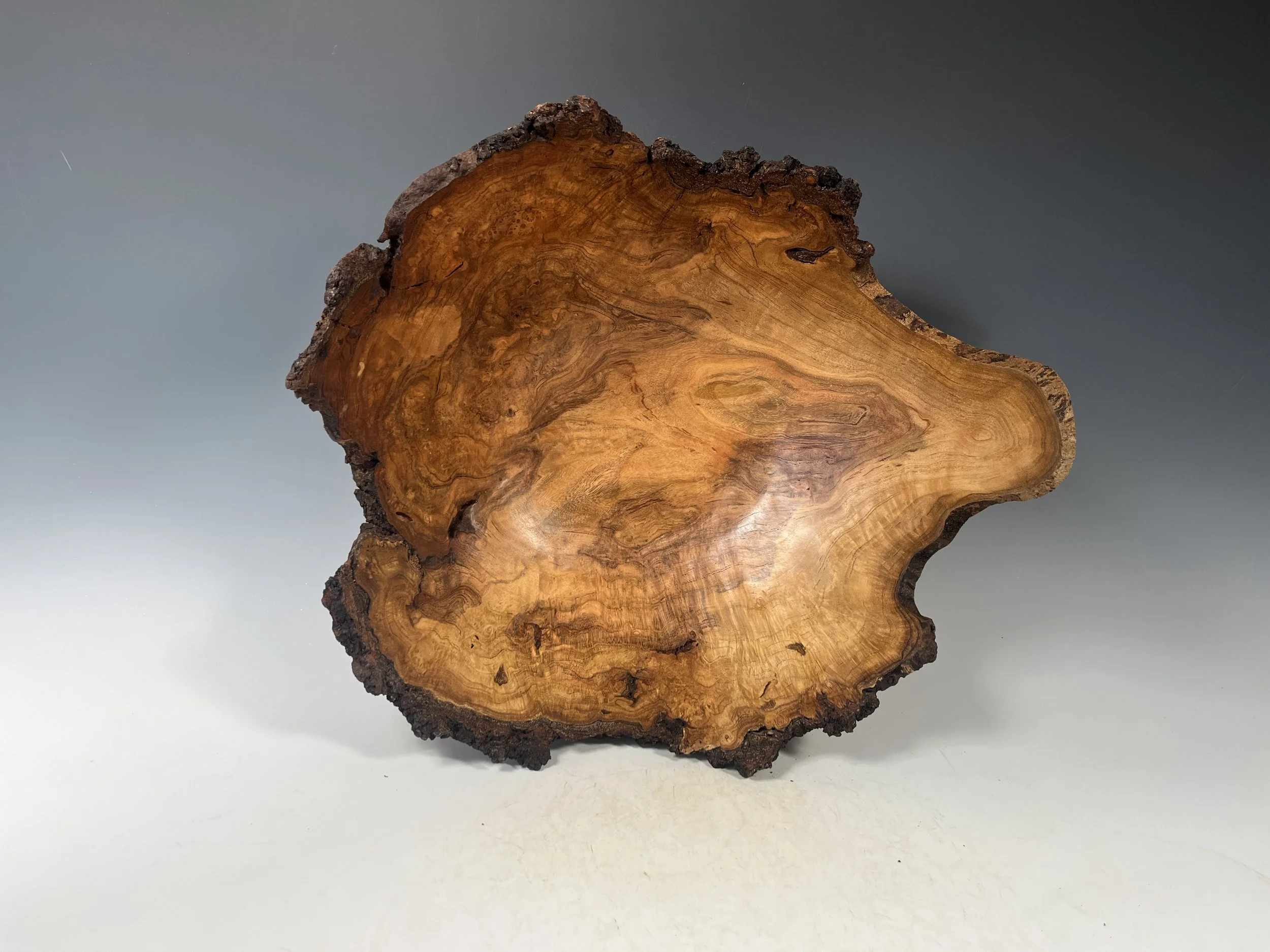 Natural Edge Cherry Burl Top View
