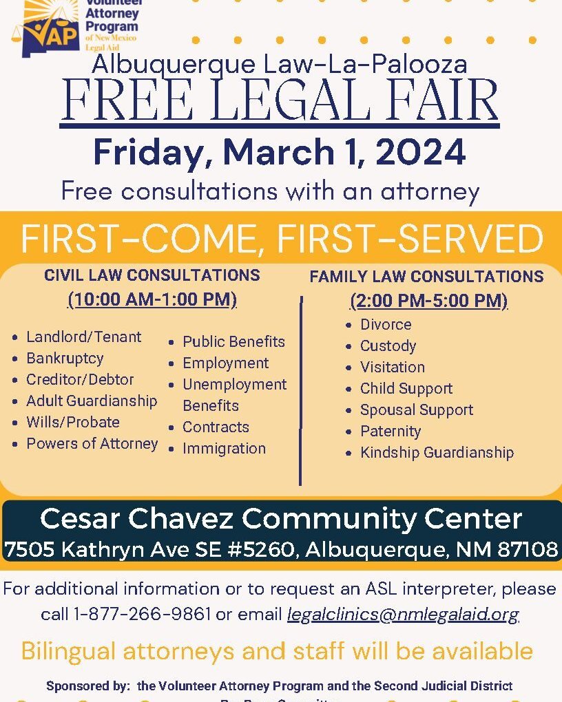 We will have a table at the upcoming Law-La-Palooza Free Legal Fair this Friday, March 1st. This will be a great event for the community, and we are excited to be a part of it. Be sure to stop by and say hi!

#bigbrothersbigsisters #bbbscnm #communit