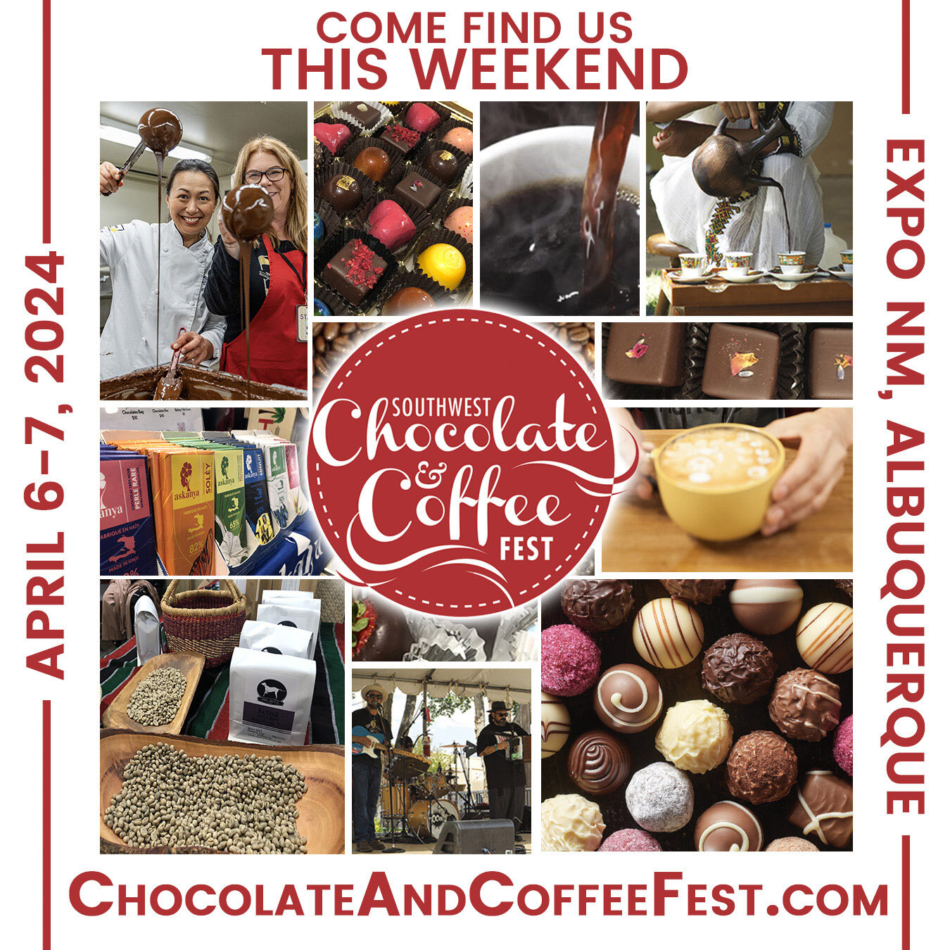 Come find us at the Southwest Chocolate &amp; Coffee Fest at EXPO NM! We can't wait to see everyone and enjoy some yummy chocolate and coffee!