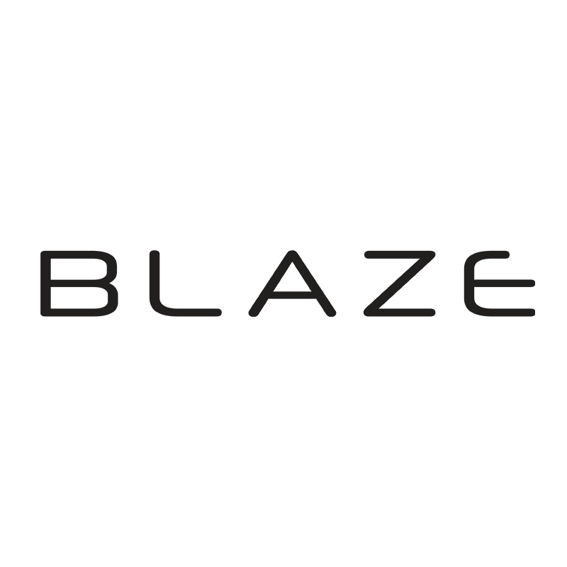 Black and white image with the word 'BLaze' written in stylized, bold, black letters.