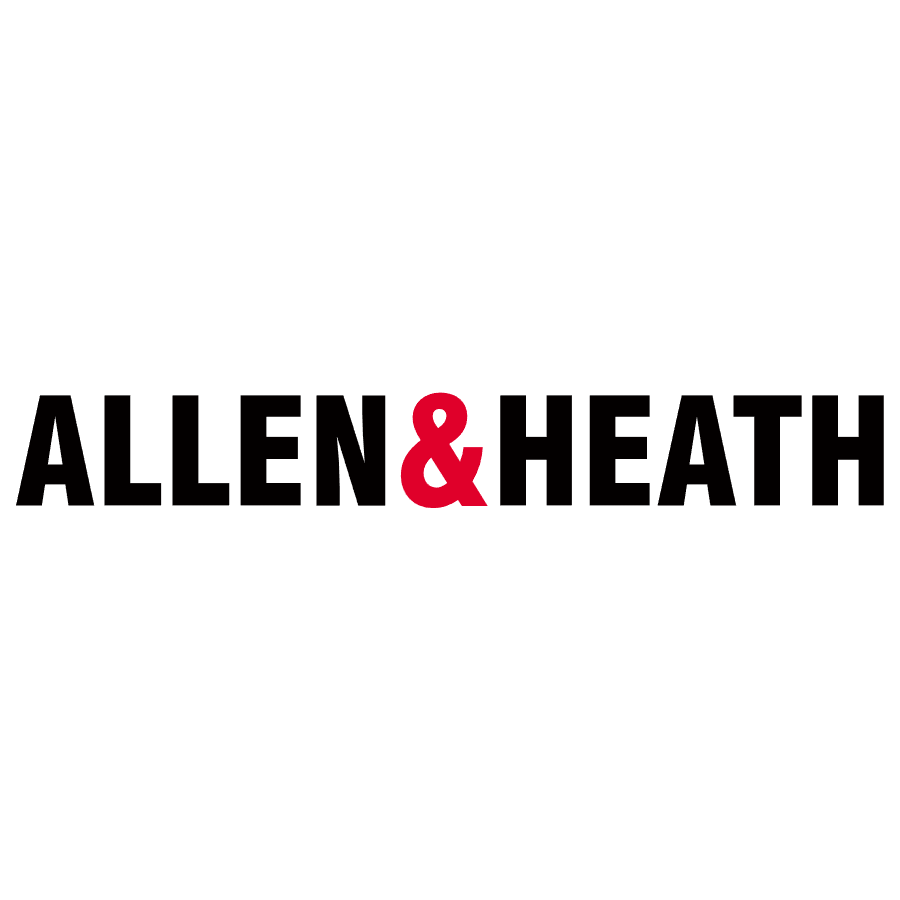 Allen & Heath logo with black text and red ampersand on a white background.