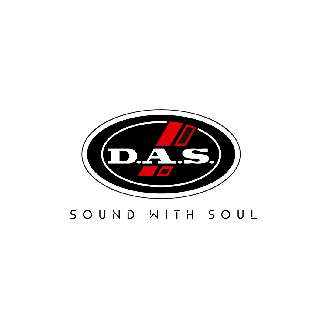 D.A.S. logo with the slogan 'Sound with Soul' underneath, featuring a black oval with red and white accents.