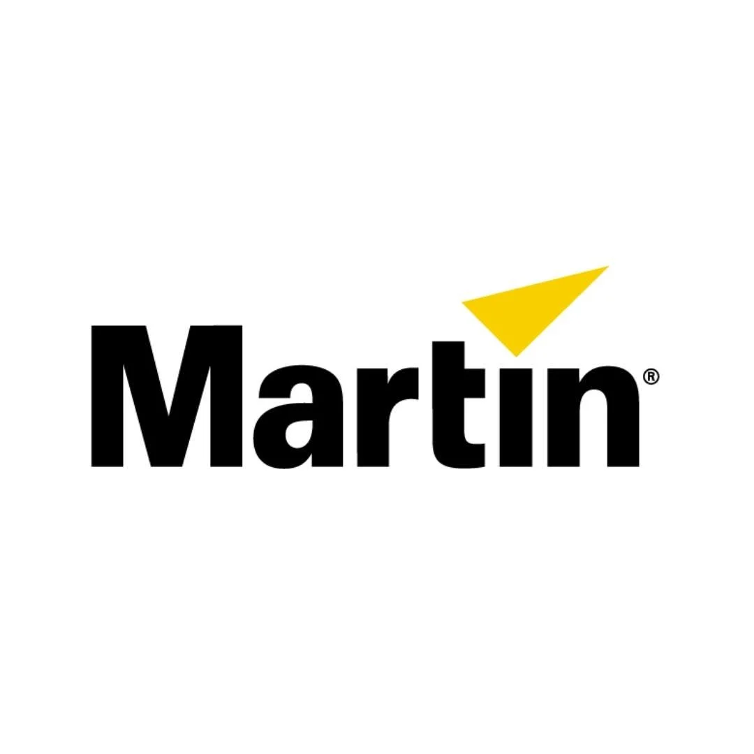 Black text 'Martín' with a yellow triangle above the letter 'i' on a white background.